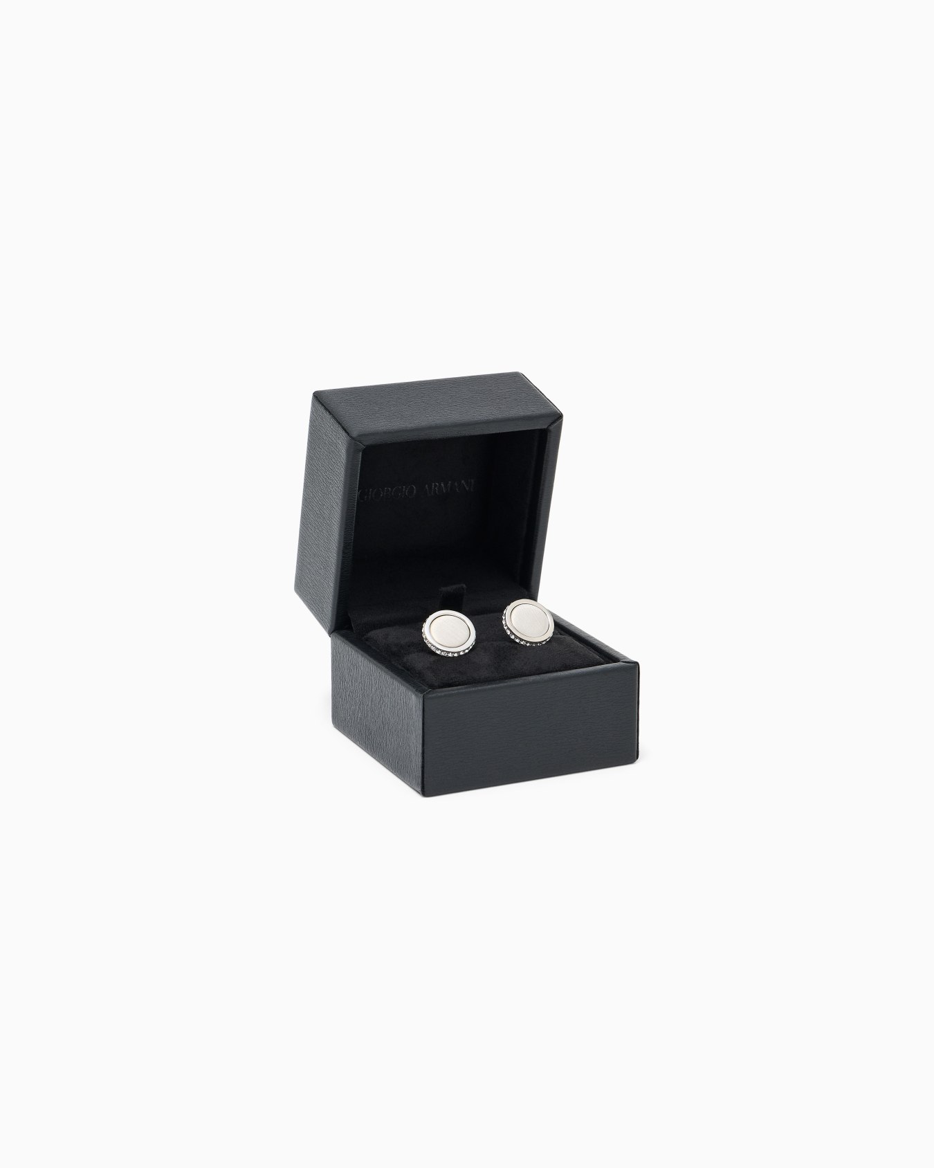 Cufflinks with silver metal and crystal Slide 2