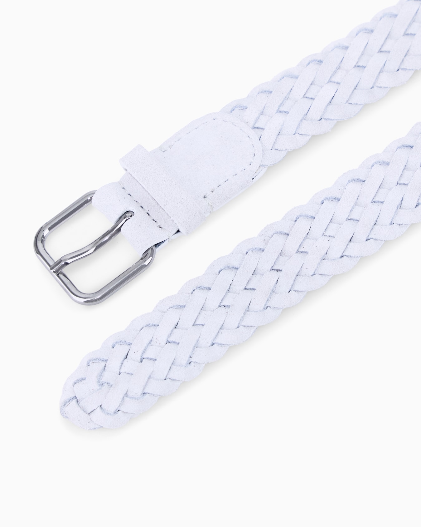 Tongue belt in woven suede Slide 1