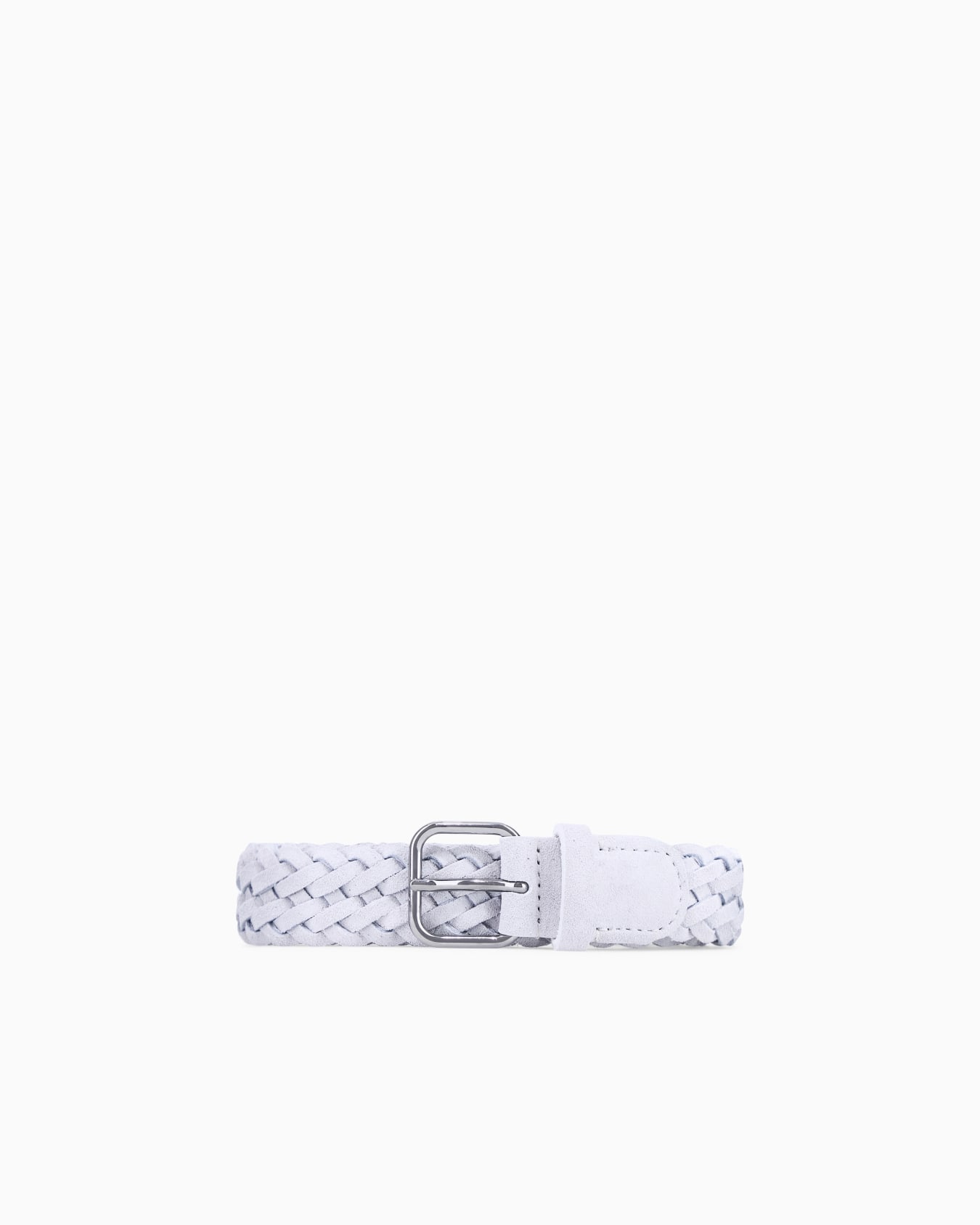 Tongue belt in woven suede Slide 0