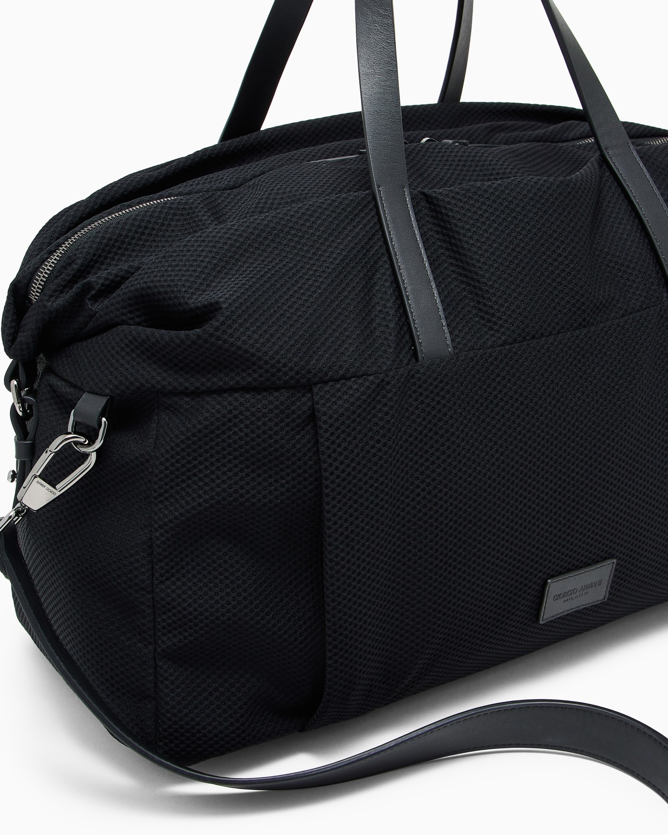 Holdall Weekender in mesh and leather Slide 4