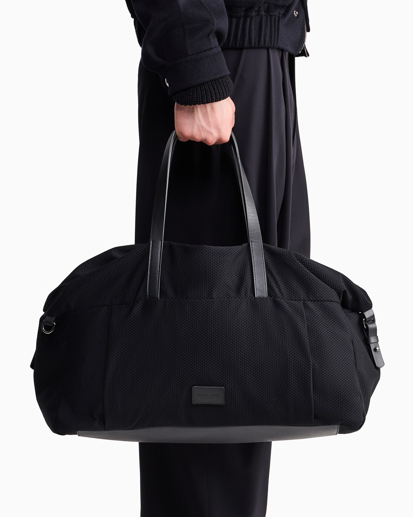 Holdall Weekender in mesh and leather Slide 5
