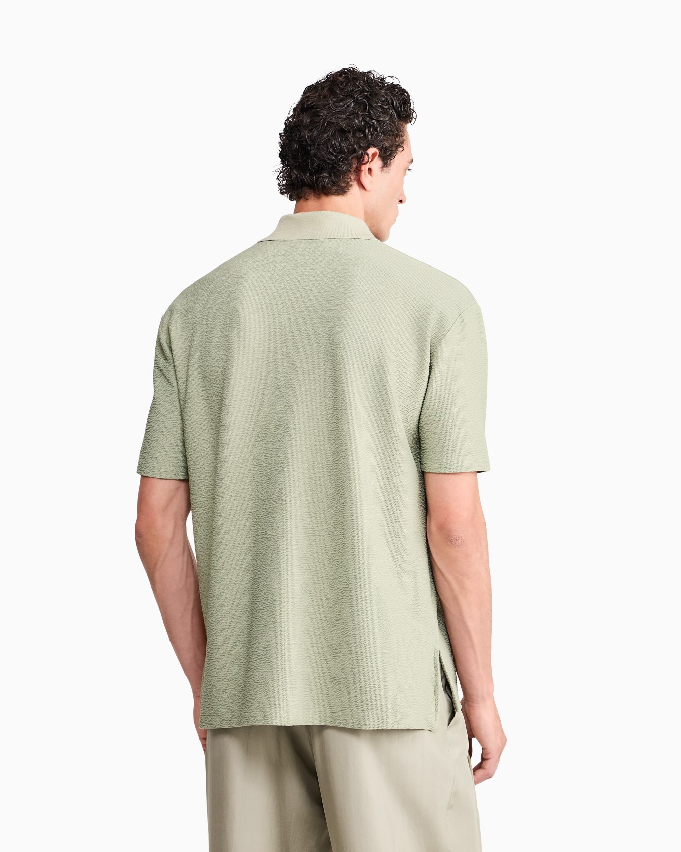Polo shirt regular fit in technical seersucker Slide 5