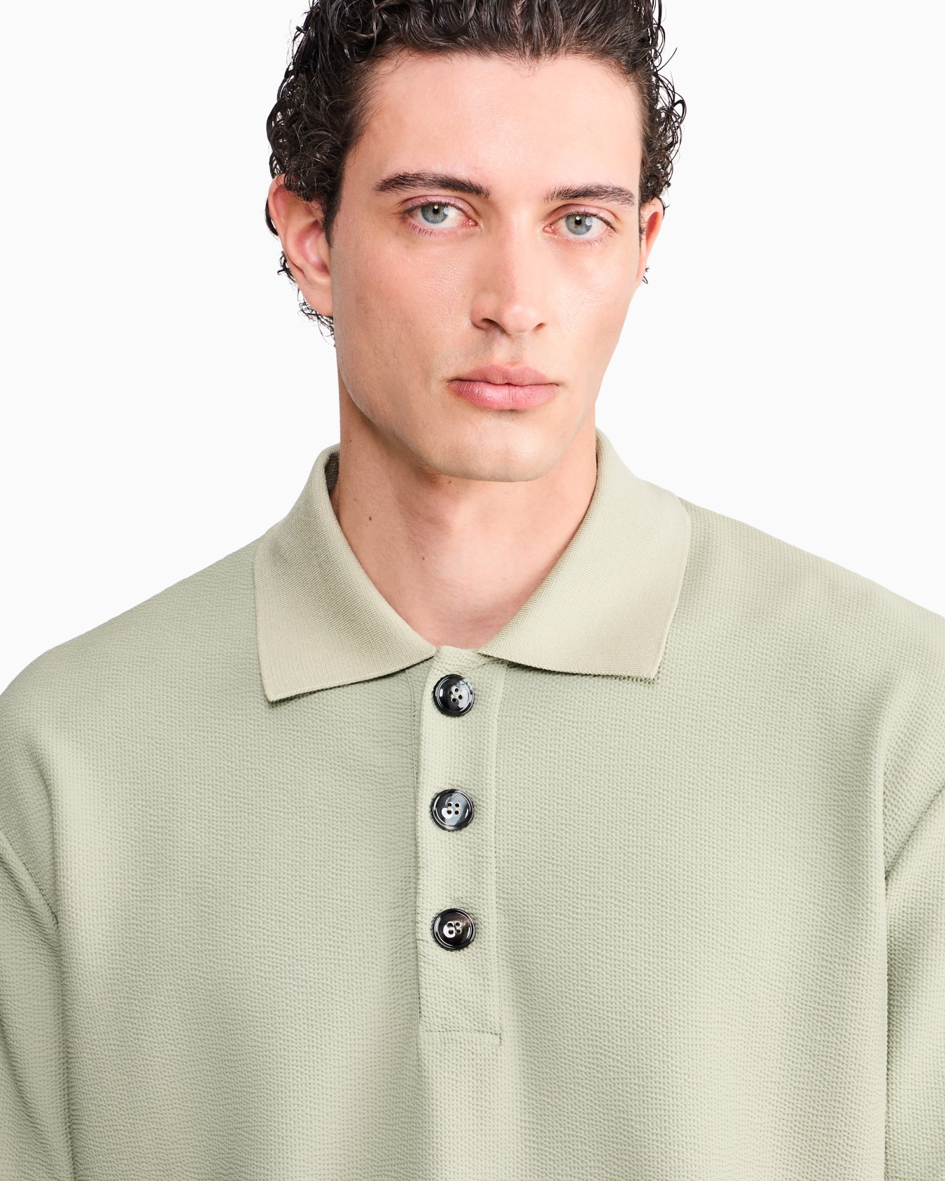 Polo shirt regular fit in technical seersucker Slide 6