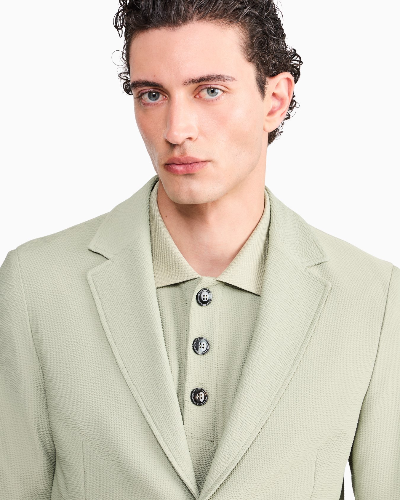 Blazer regular fit in technical seersucker jersey Slide 6