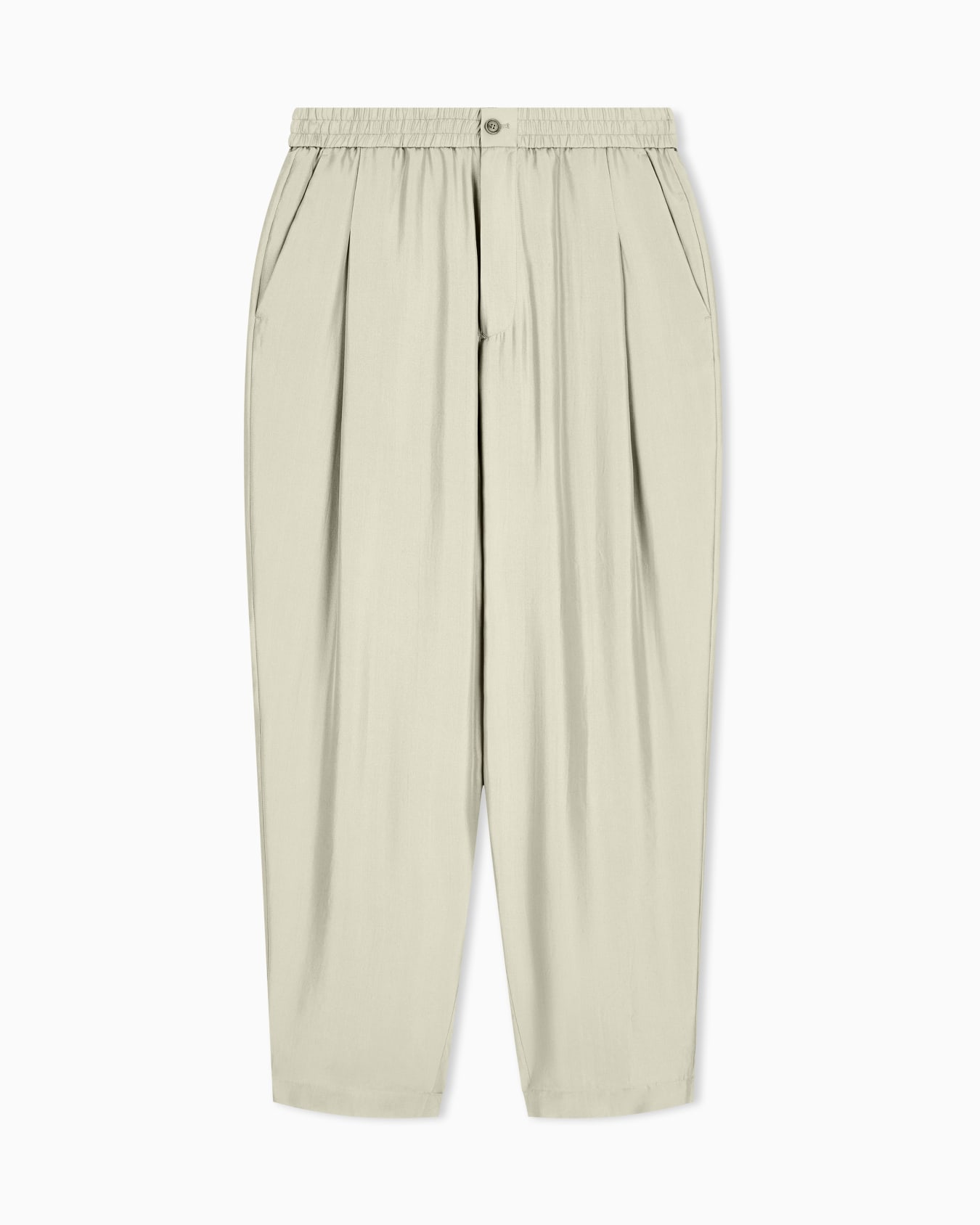 Pantalon coupe large en soie habotai unie Diapositive 0