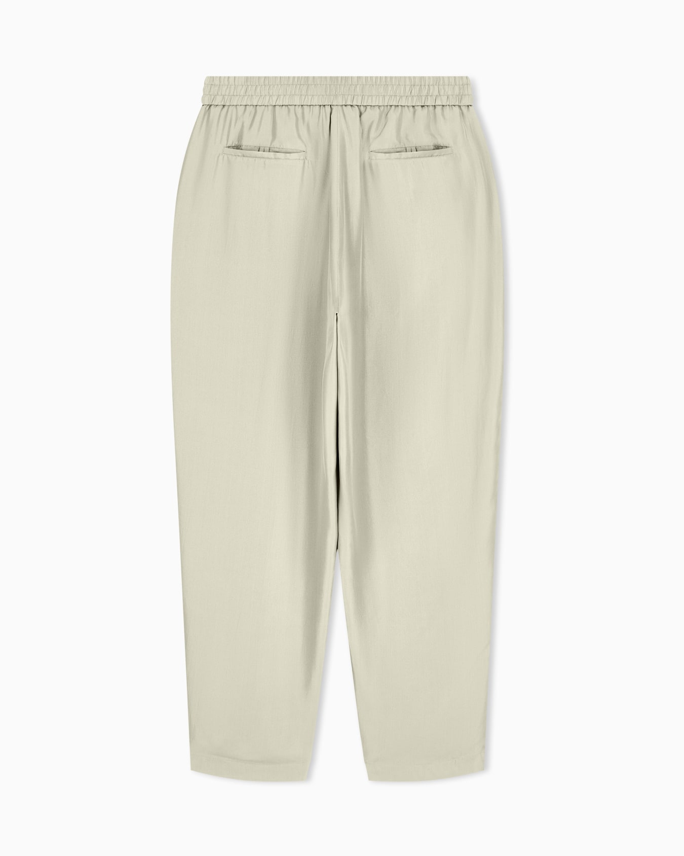 Pantalon coupe large en soie habotai unie Diapositive 2