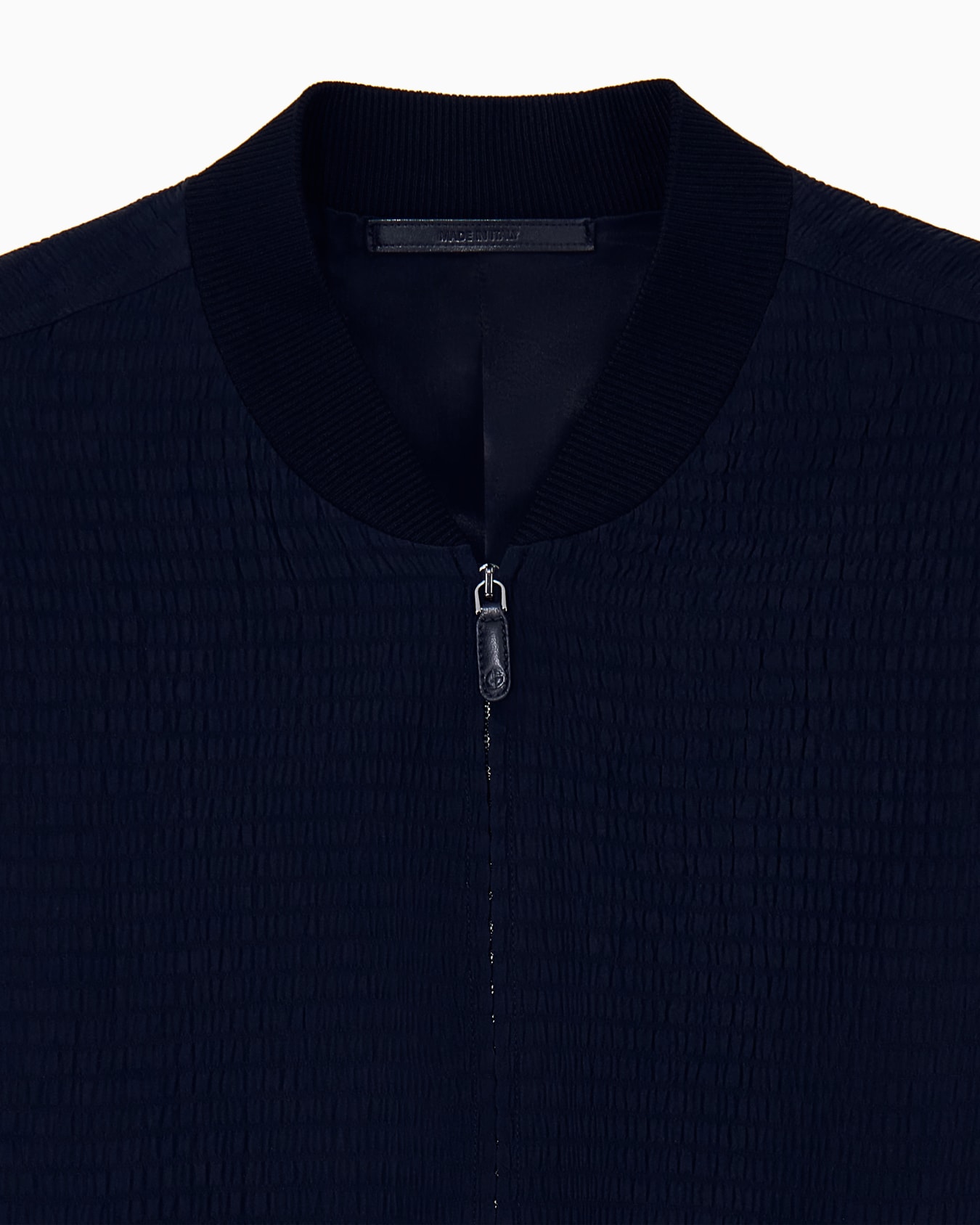Seersucker blouson in stretch viscose and cupro Slide 2