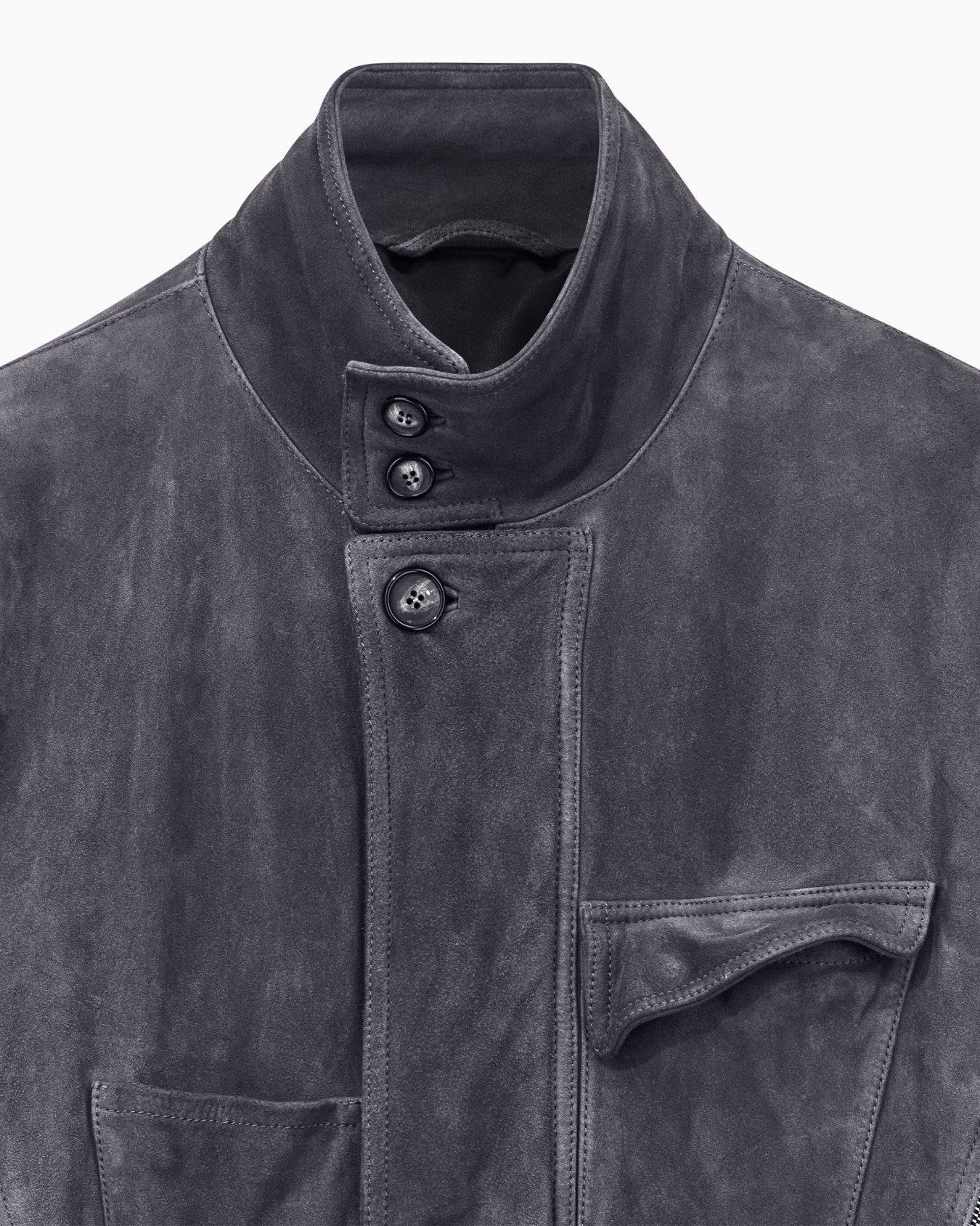 Oversized fit blouson jacket in leather with padding Slide 3