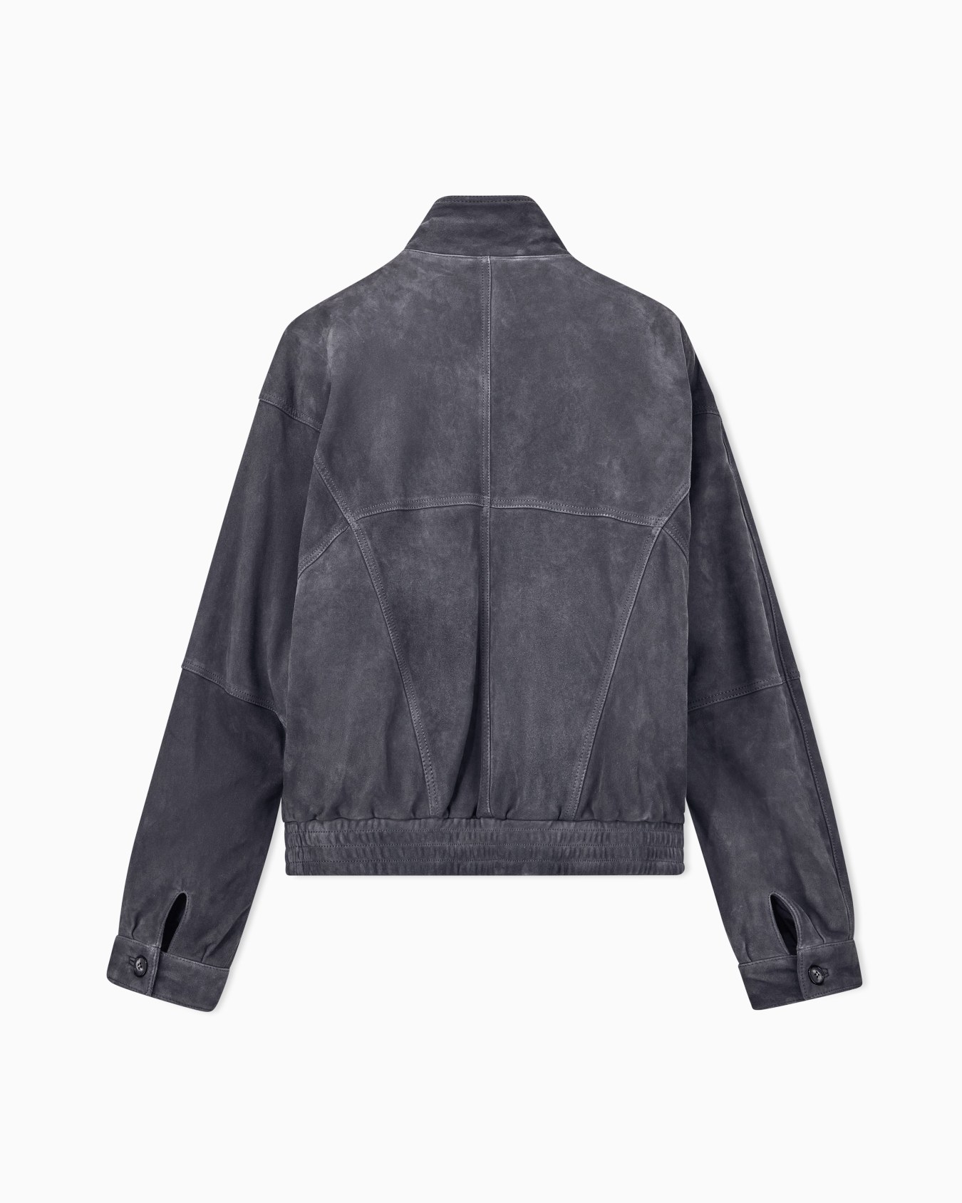 Oversized fit blouson jacket in leather with padding Slide 2