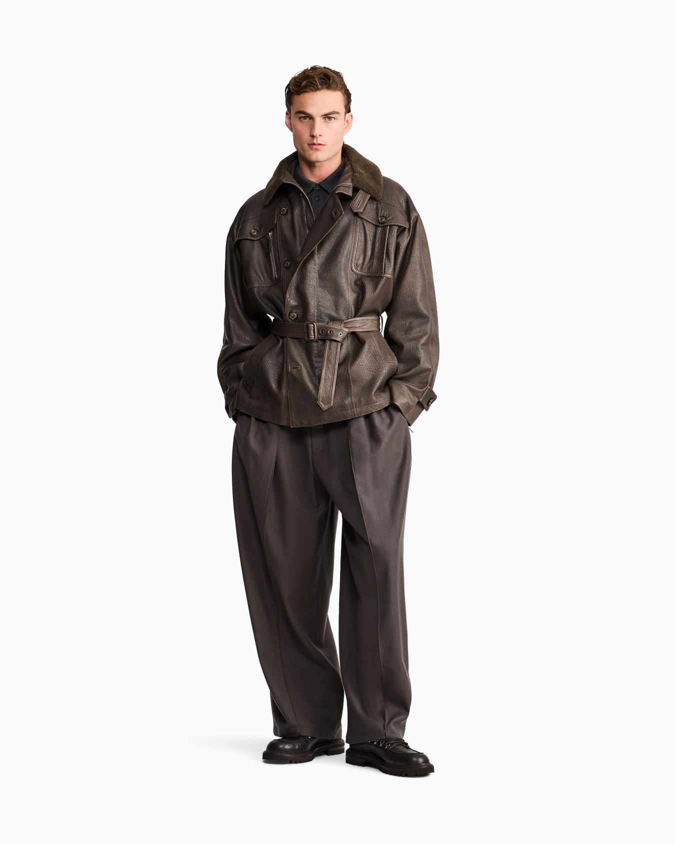 Leather Outerwear Slide 1