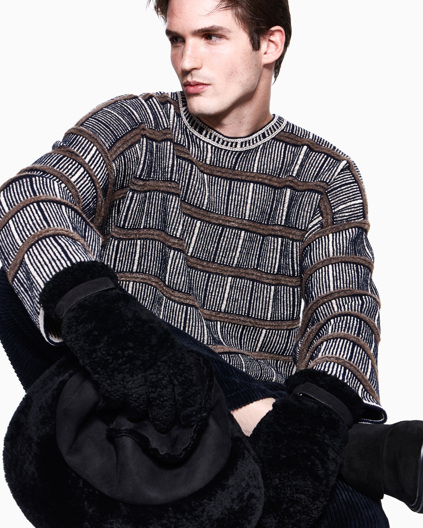 Sweater oversized ribbed silk and virgin wool blend Slide 2