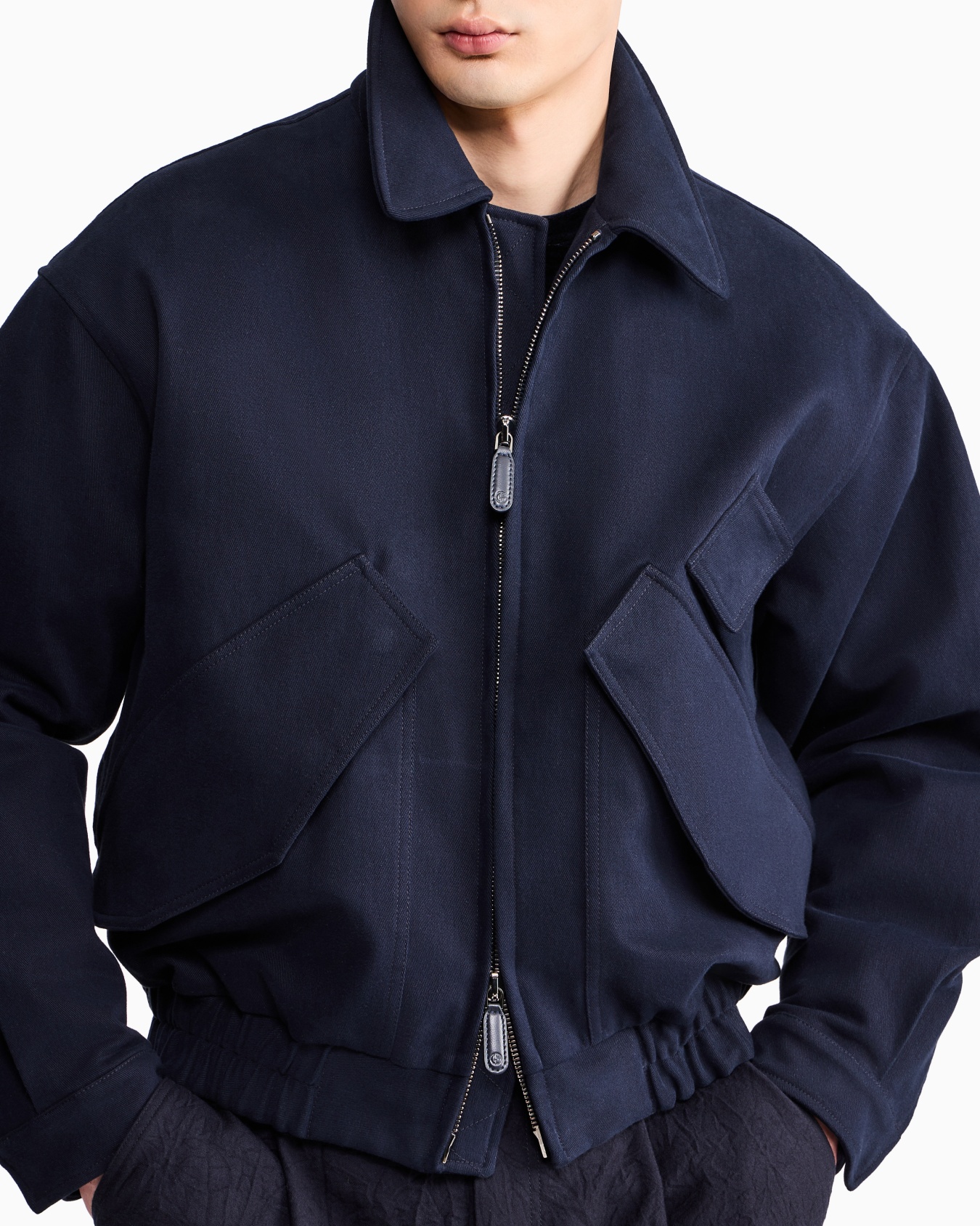 Blouson jacket oversized padded in stretch cotton twill Slide 6