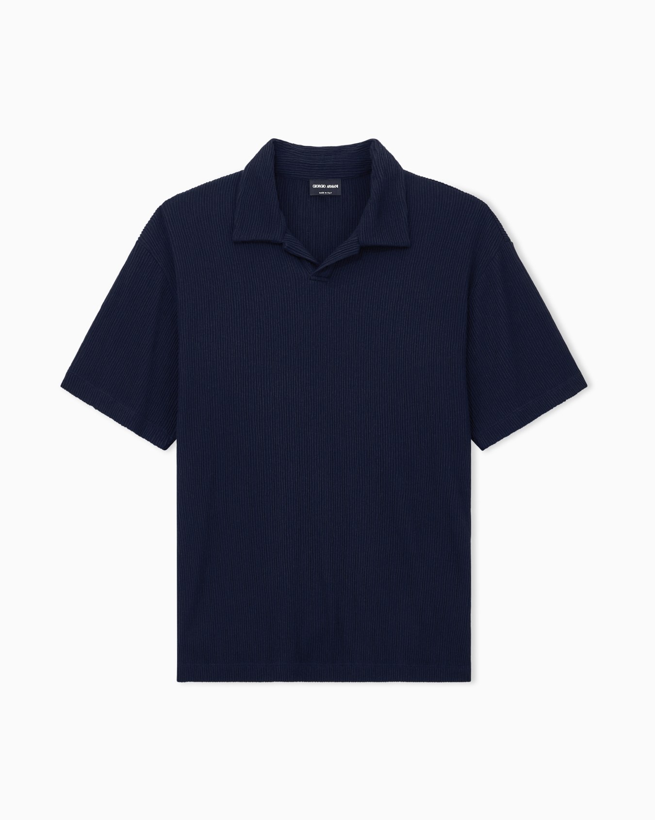 Polo de manga corta de punto seersucker acanalado Diapositiva 0