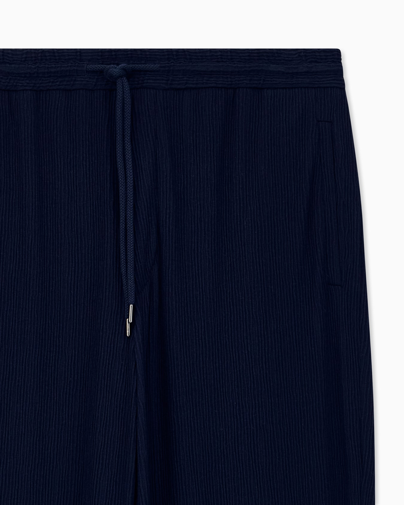 Trousers regular fit in seersucker jersey with cashmere Slide 2