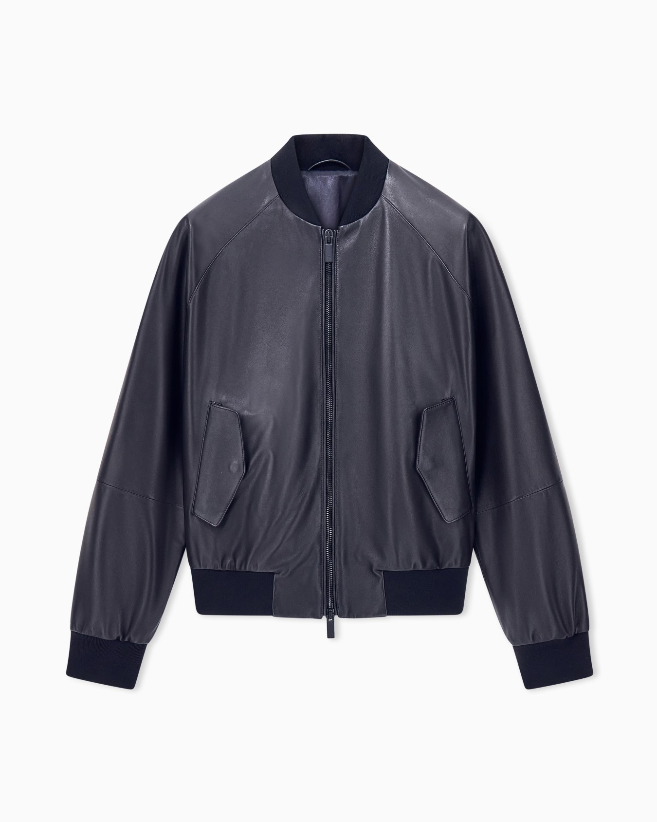 Blouson jacket regular fit in leather Slide 0