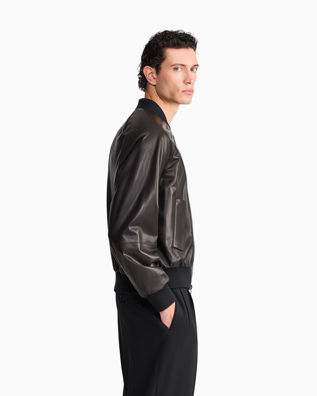 Blouson jacket regular fit in leather Slide 7