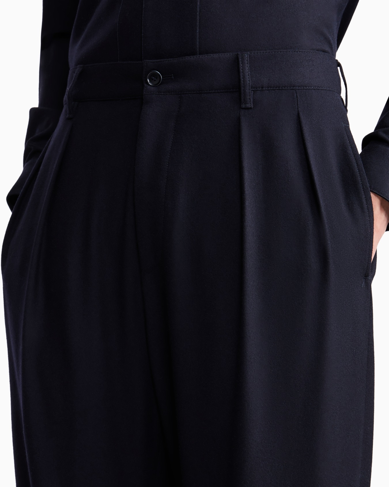 Giorgio Armani for Alanui pure virgin wool double-pleat trousers Slide 6