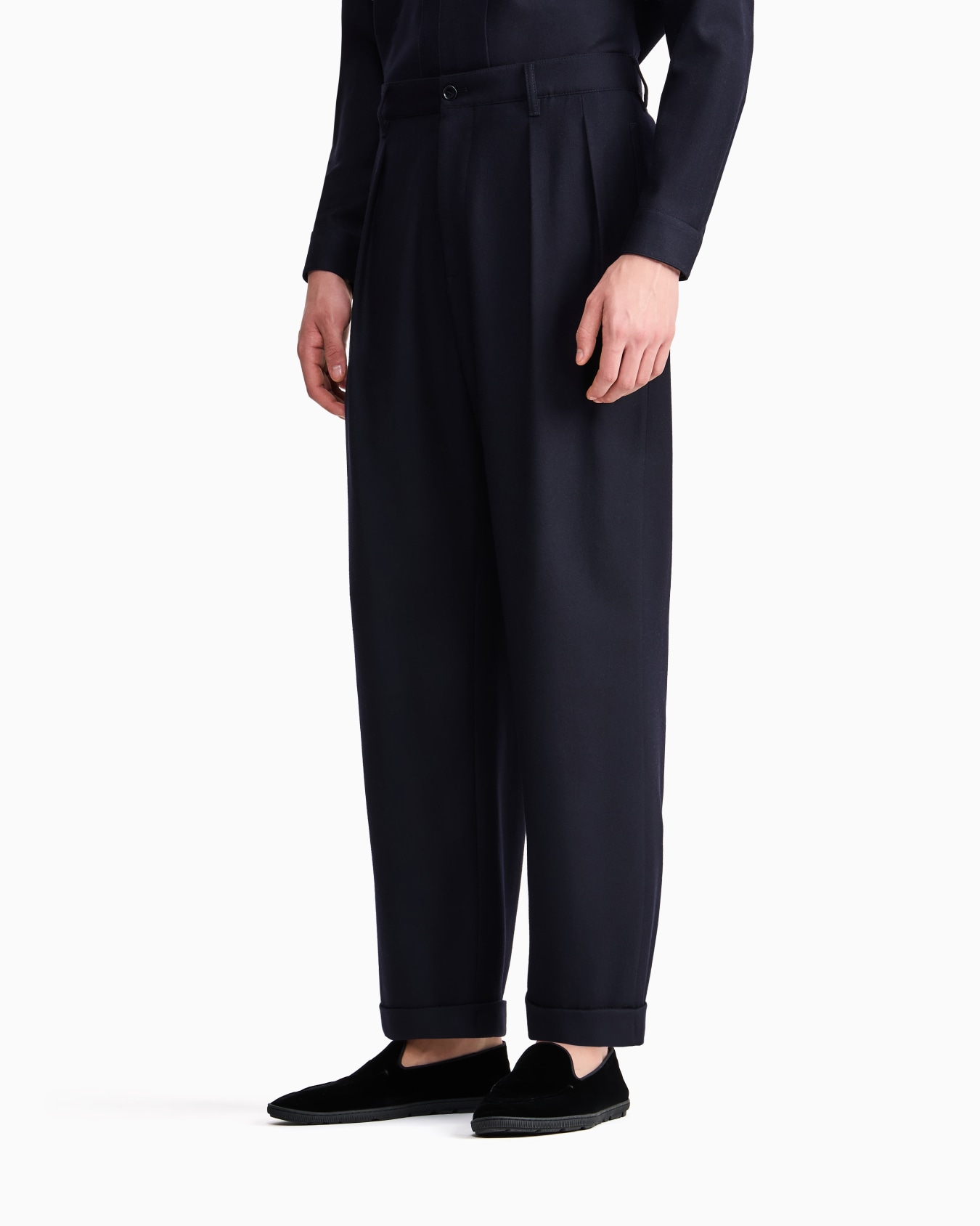 Giorgio Armani for Alanui pure virgin wool double-pleat trousers Slide 3