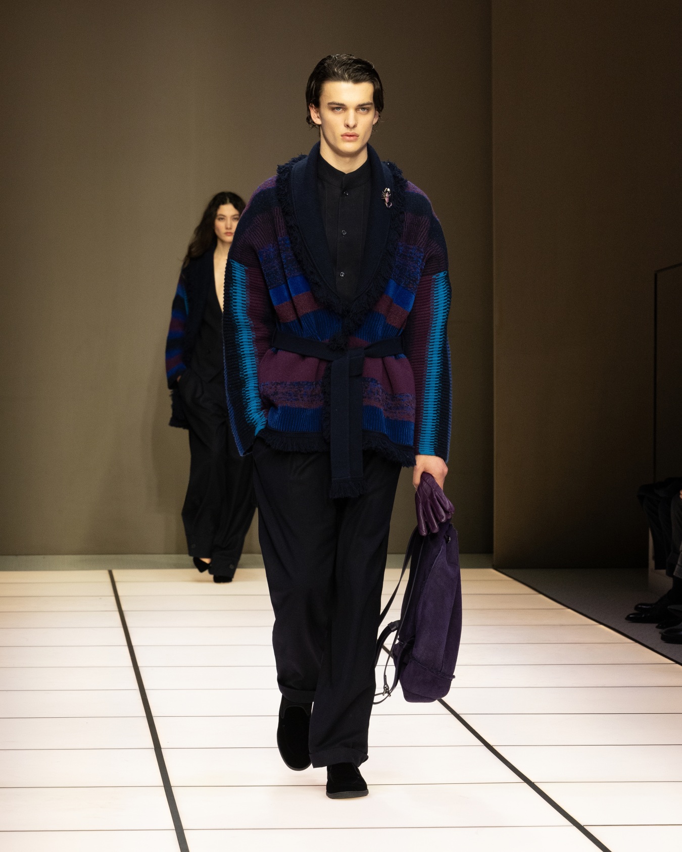 Giorgio Armani for Alanui pure virgin wool double-pleat trousers Slide 8