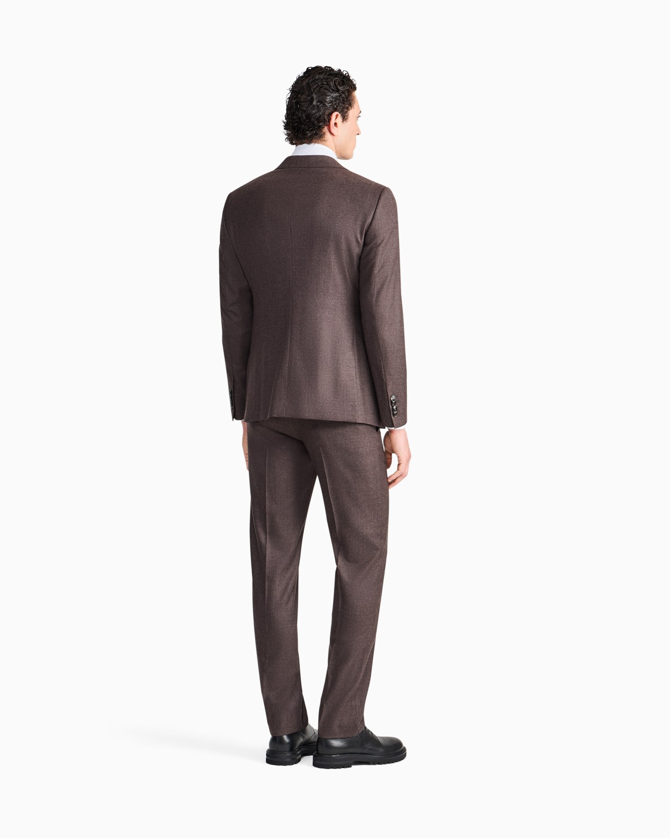 Slim-fit suit Soho in virgin wool flannel with peak lapels Slide 5
