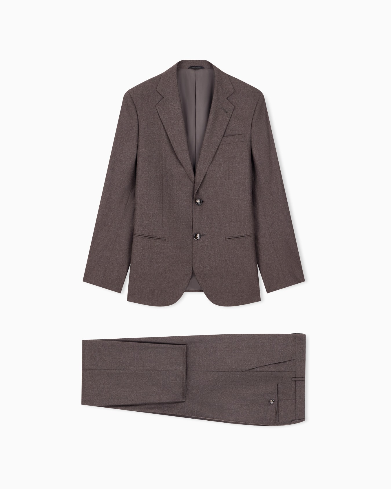 Slim-fit suit Soho in virgin wool flannel with peak lapels Slide 0