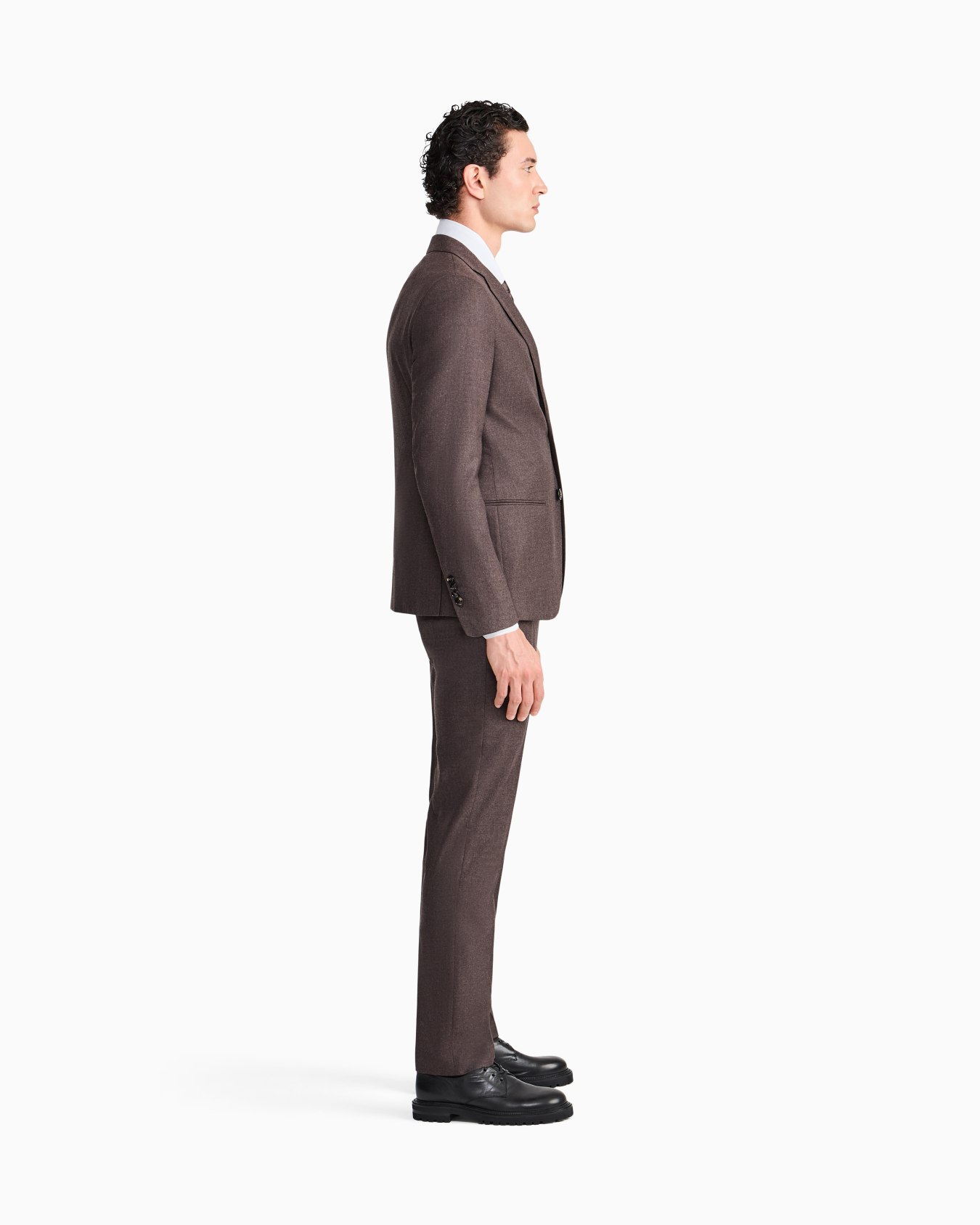 Slim-fit suit Soho in virgin wool flannel with peak lapels Slide 7