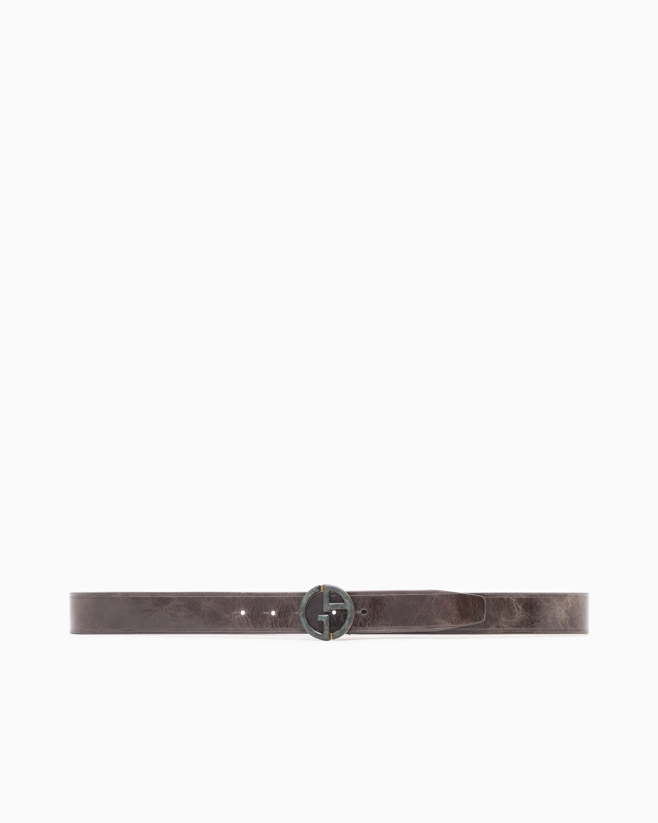 Plate belt in leather Slide 2