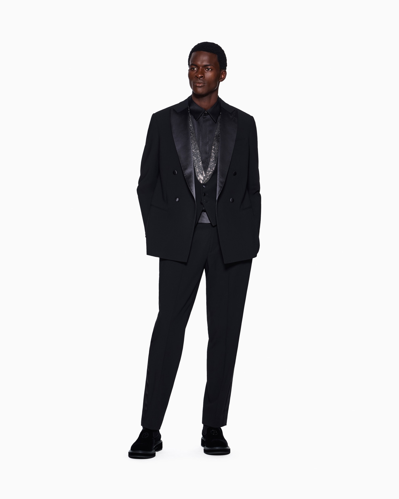 Regular fit shirt Giorgio's in hammered silk satin Slide 1