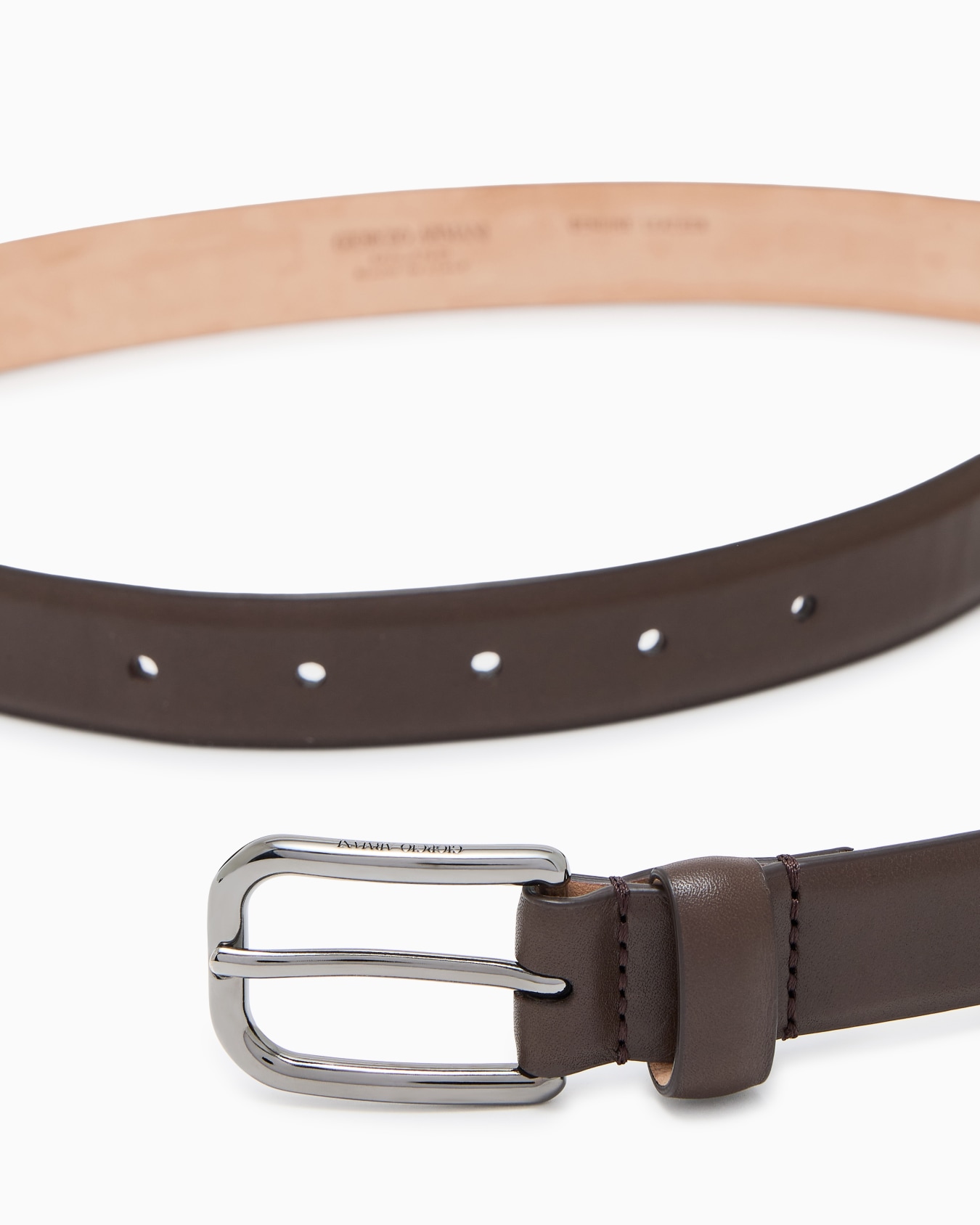 Tongue belt in smooth leather Slide 1
