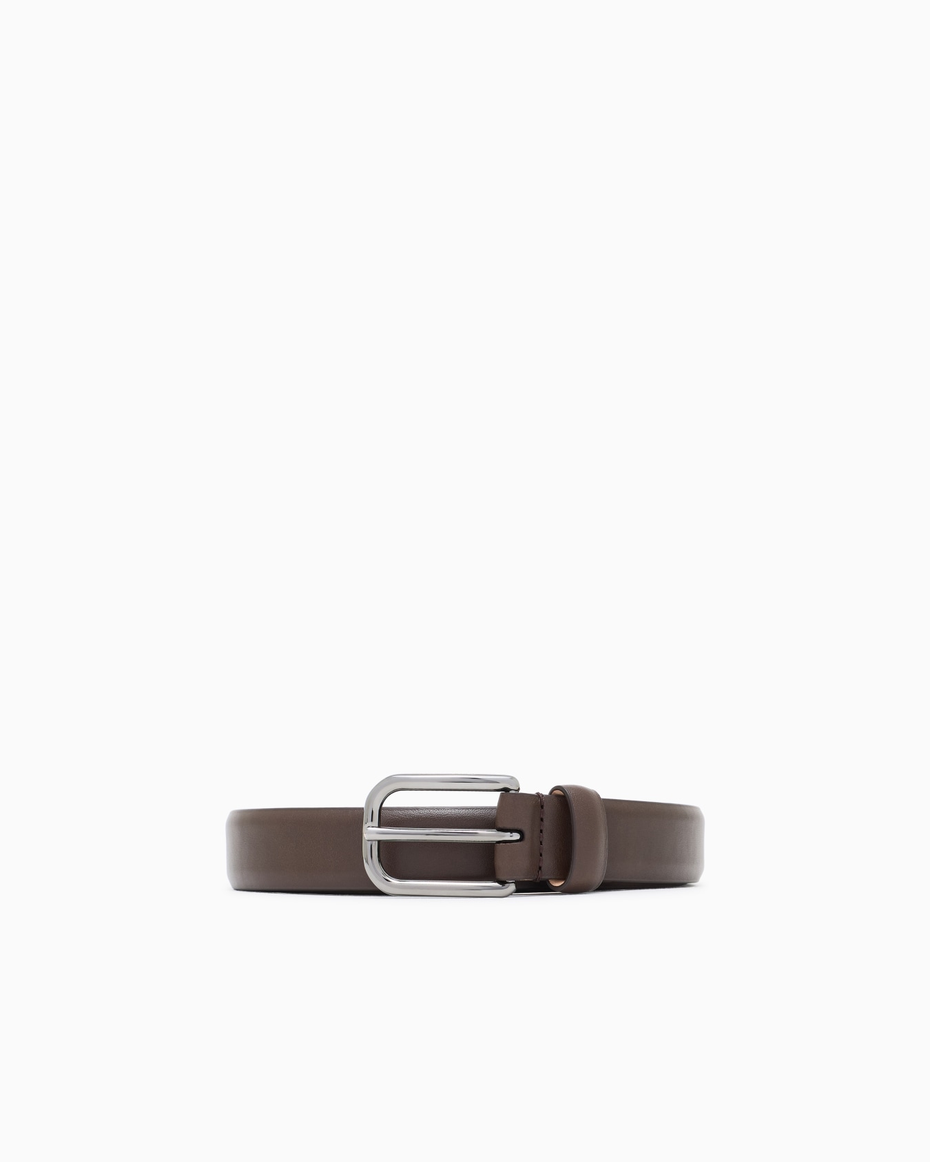 Tongue belt in smooth leather Slide 0