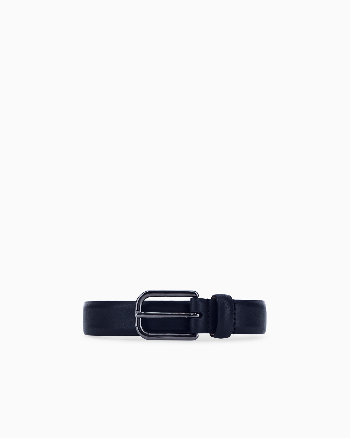 Tongue belt in smooth leather Slide 0