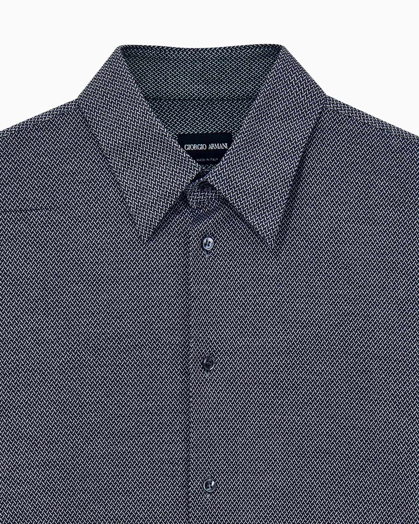 Shirt regular fit in micro jacquard cotton jersey Slide 4