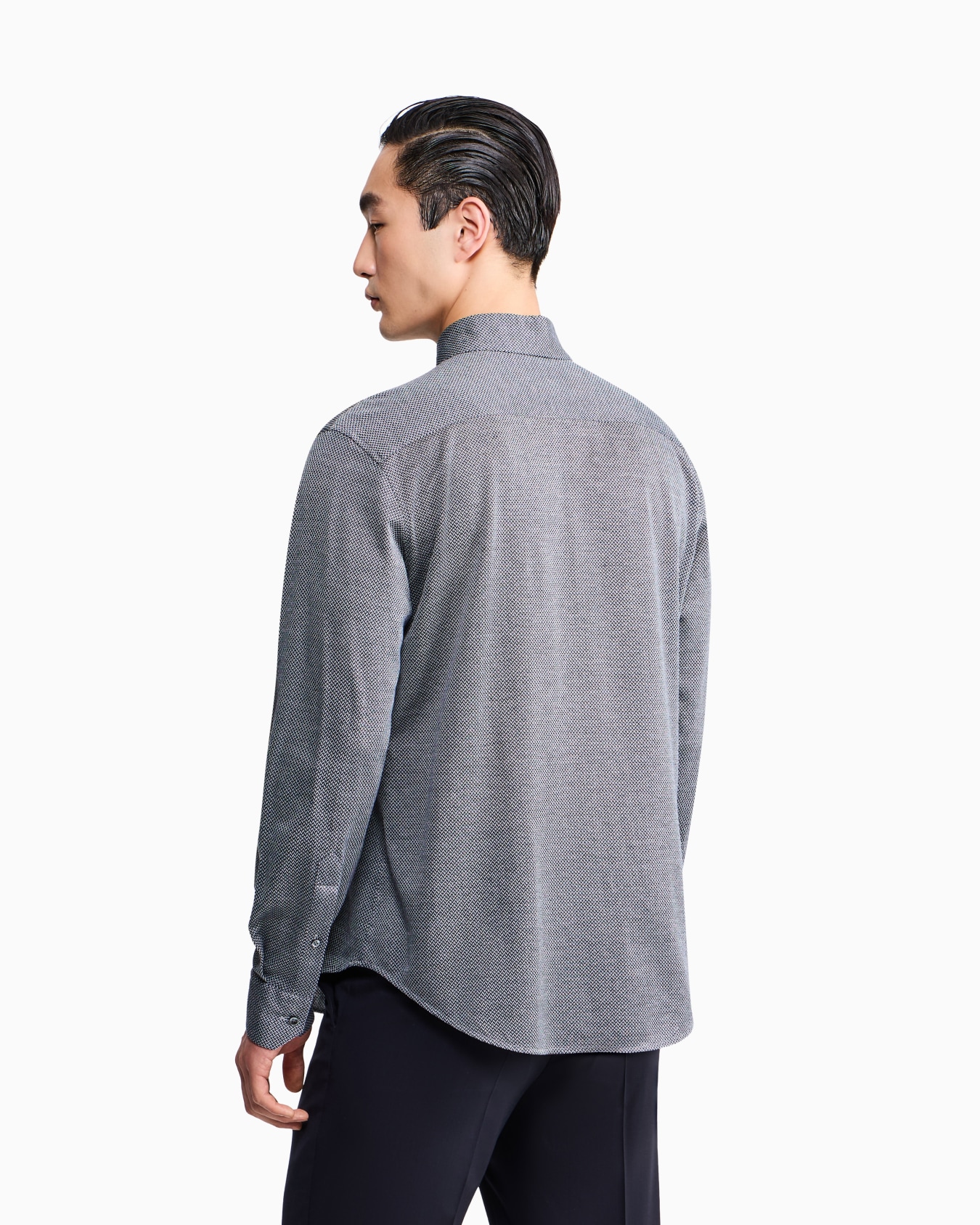Shirt regular fit in micro jacquard cotton jersey Slide 5