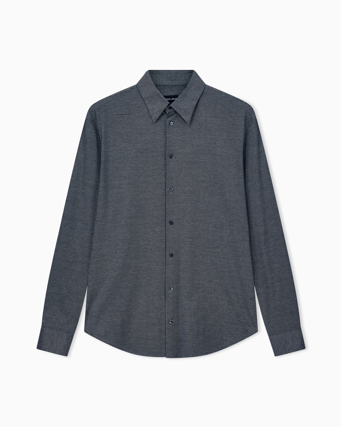 Shirt regular fit in micro jacquard cotton jersey Slide 0