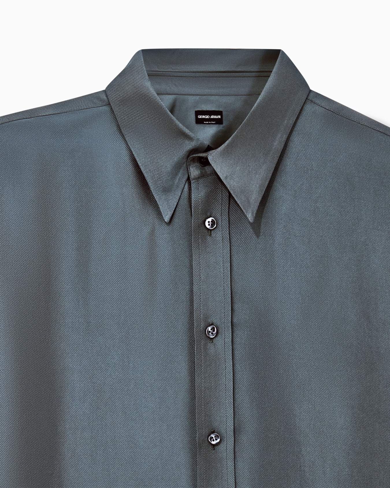 Shirt regular fit in iridescent yarn-dyed silk twill Slide 4