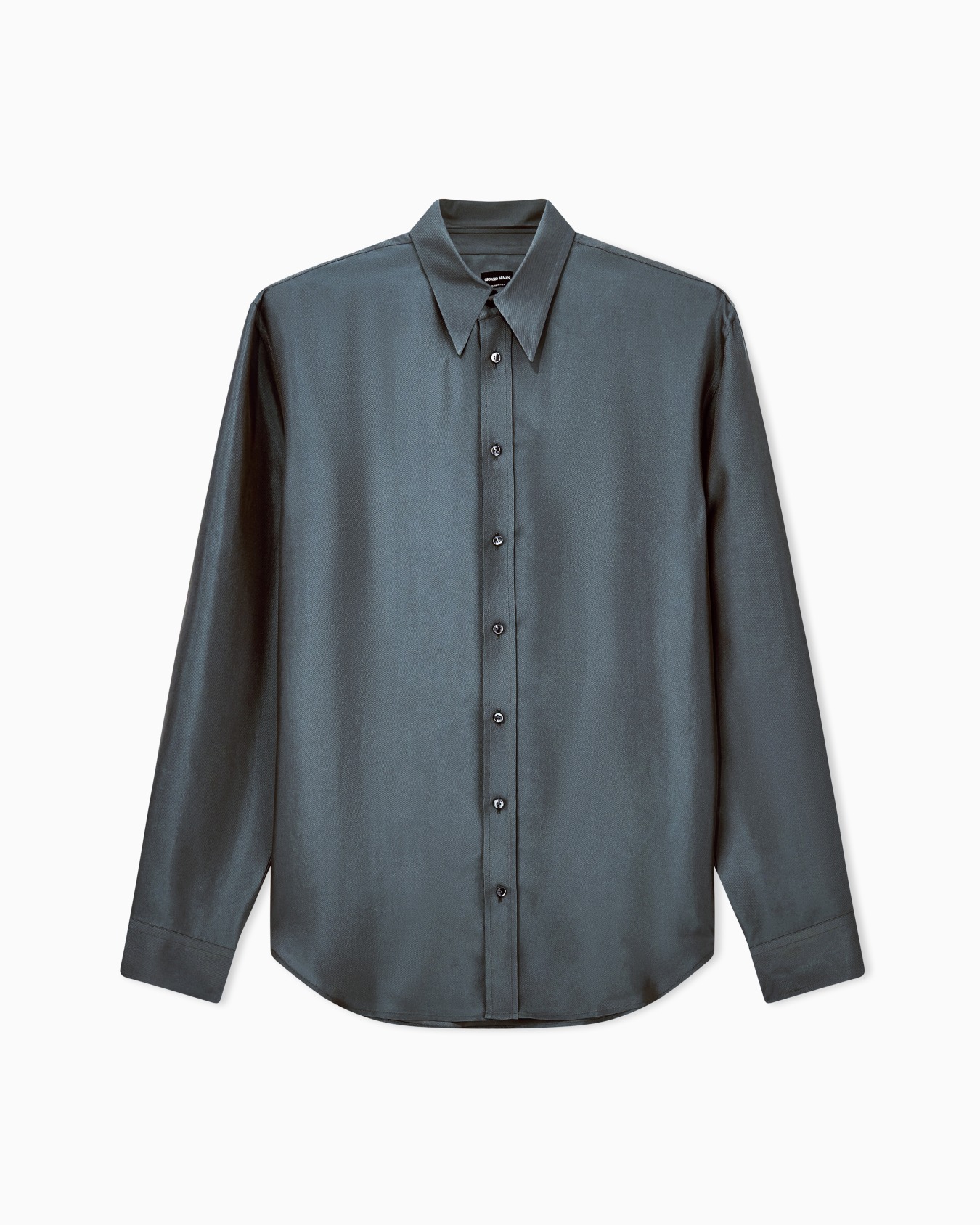 Shirt regular fit in iridescent yarn-dyed silk twill Slide 0