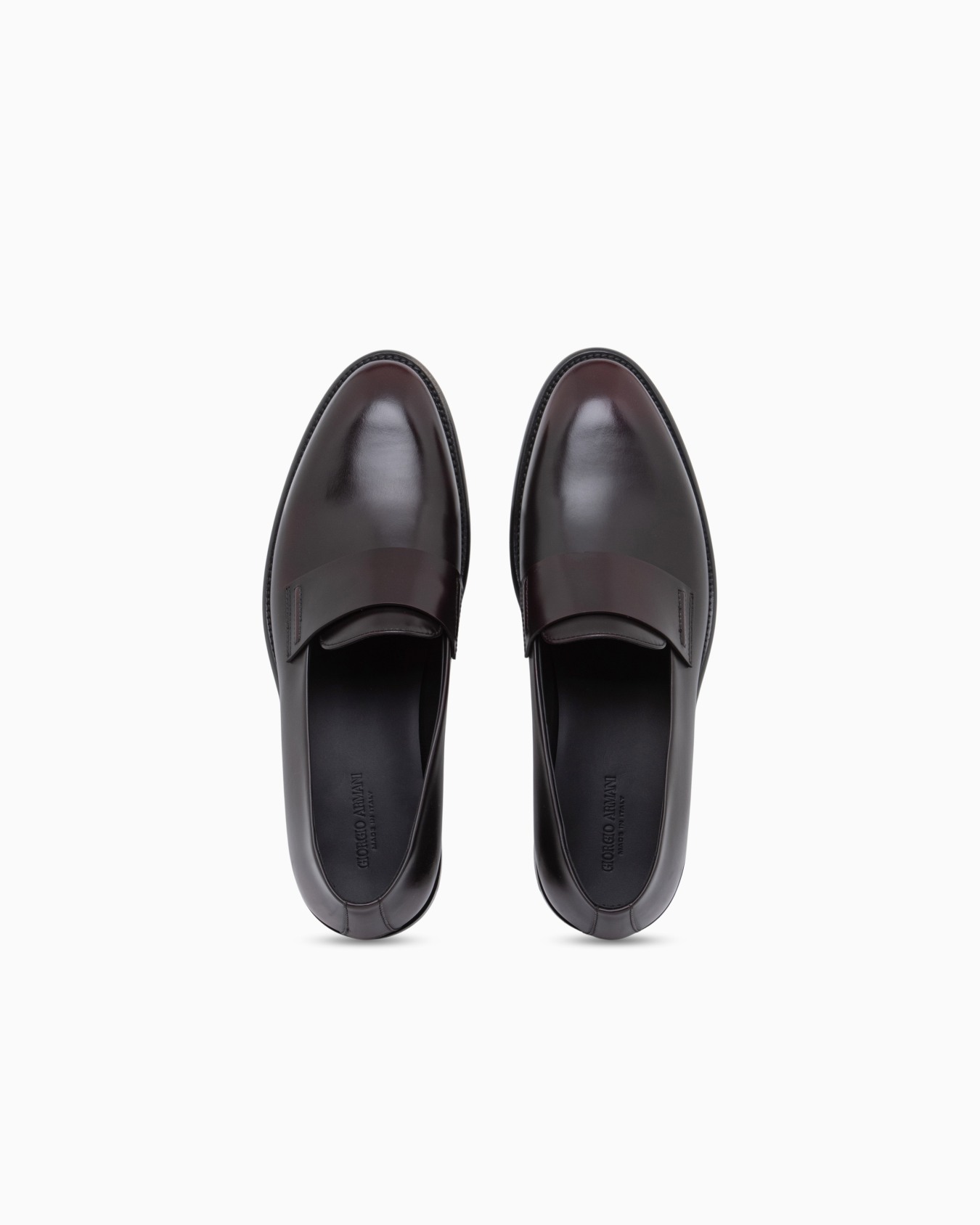 Mocassins en cuir brossé à bout rond et bandeau Diapositive 2
