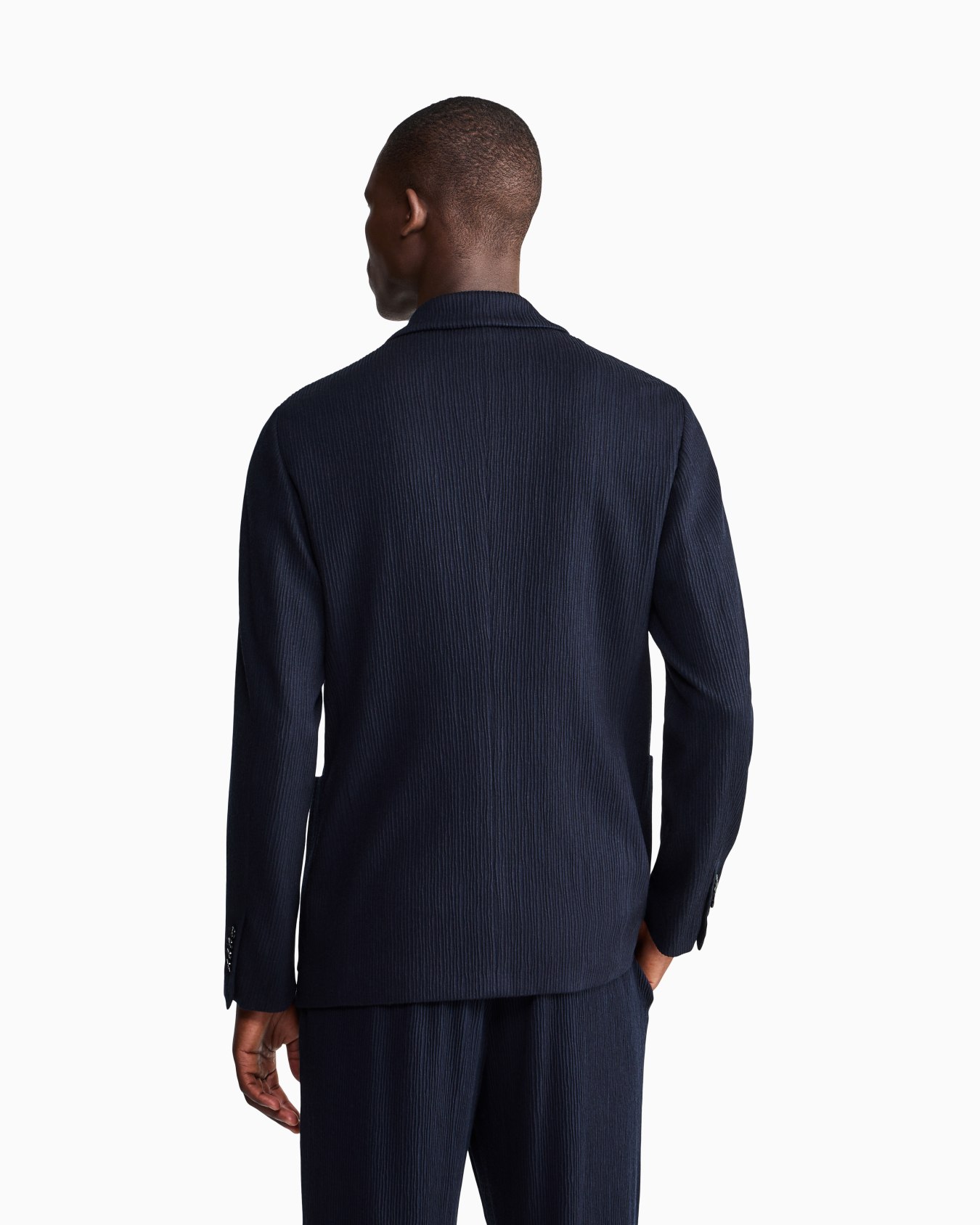 Blazer regular fit in seersucker jersey Slide 5