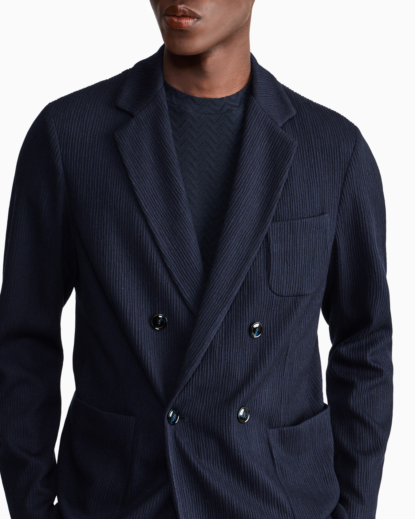 Blazer regular fit in seersucker jersey Slide 6
