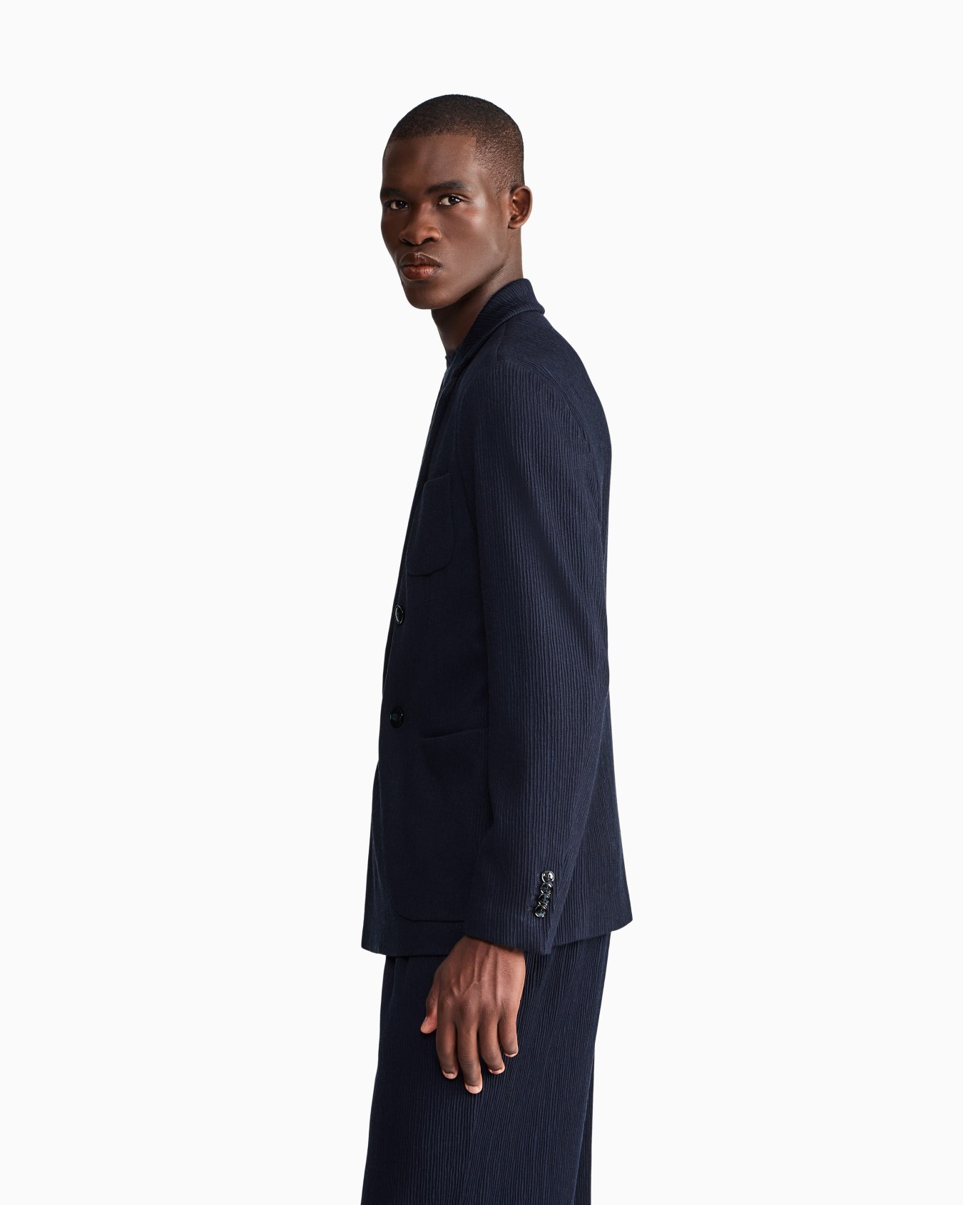 Blazer regular fit in seersucker jersey Slide 7