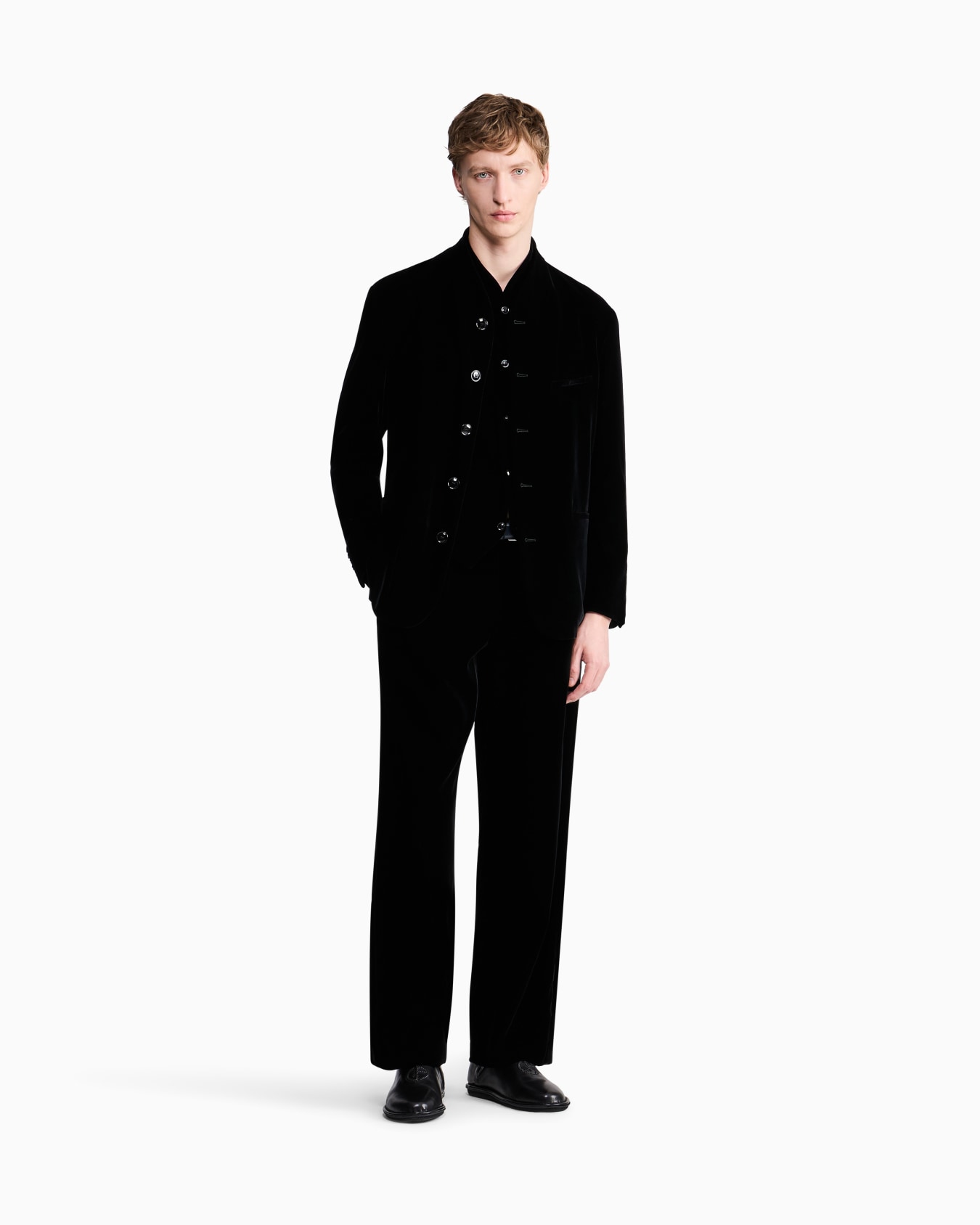 Blazer One Shot en velours lisse de viscose et cupro Diapositive 1
