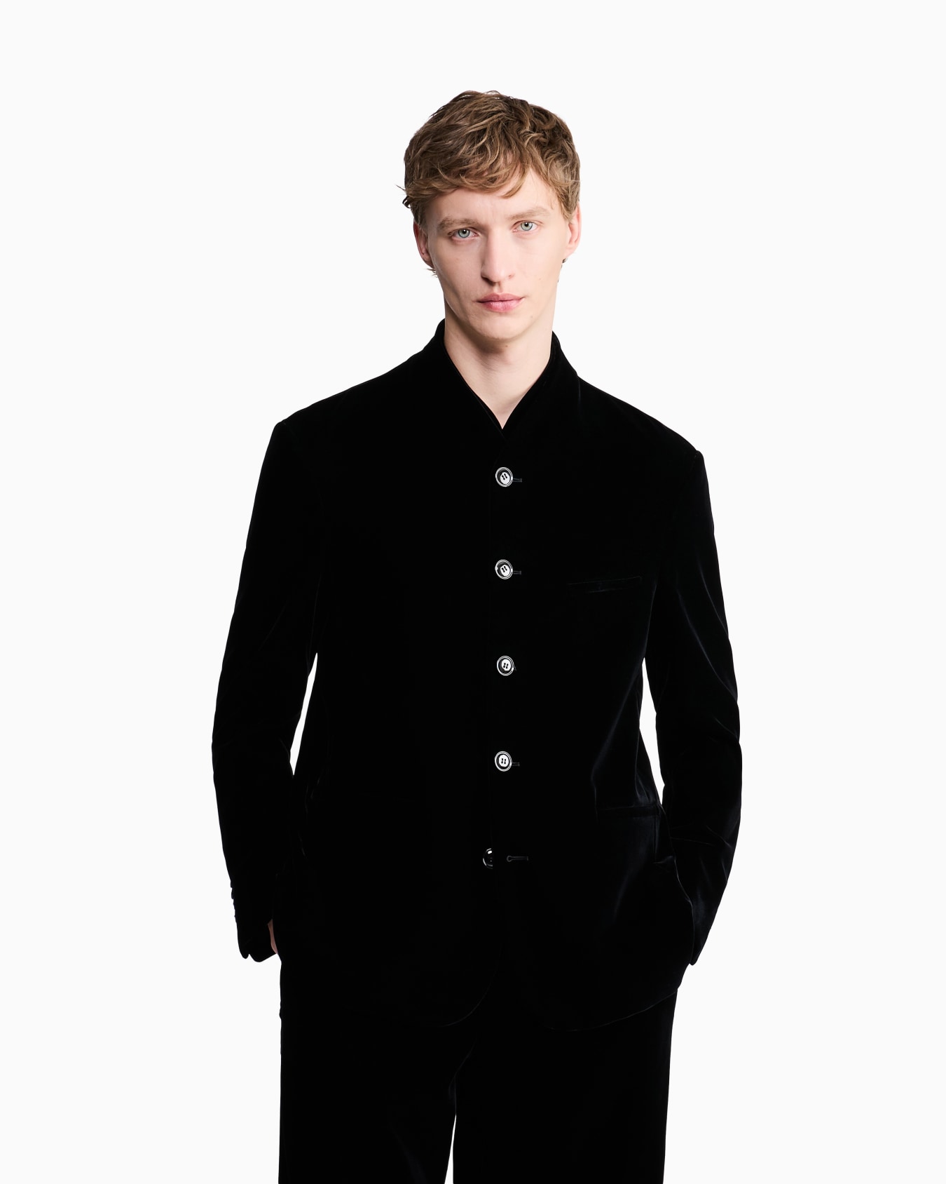 Blazer One Shot en velours lisse de viscose et cupro Diapositive 3