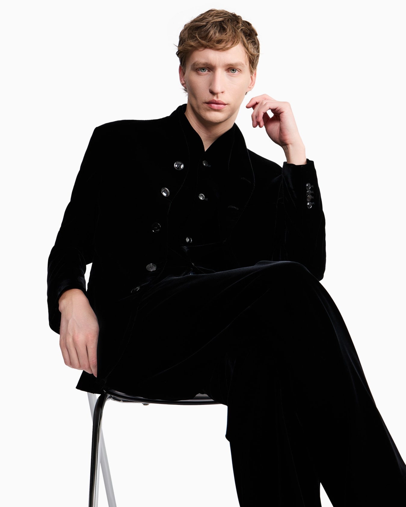 Blazer One Shot en velours lisse de viscose et cupro Diapositive 8