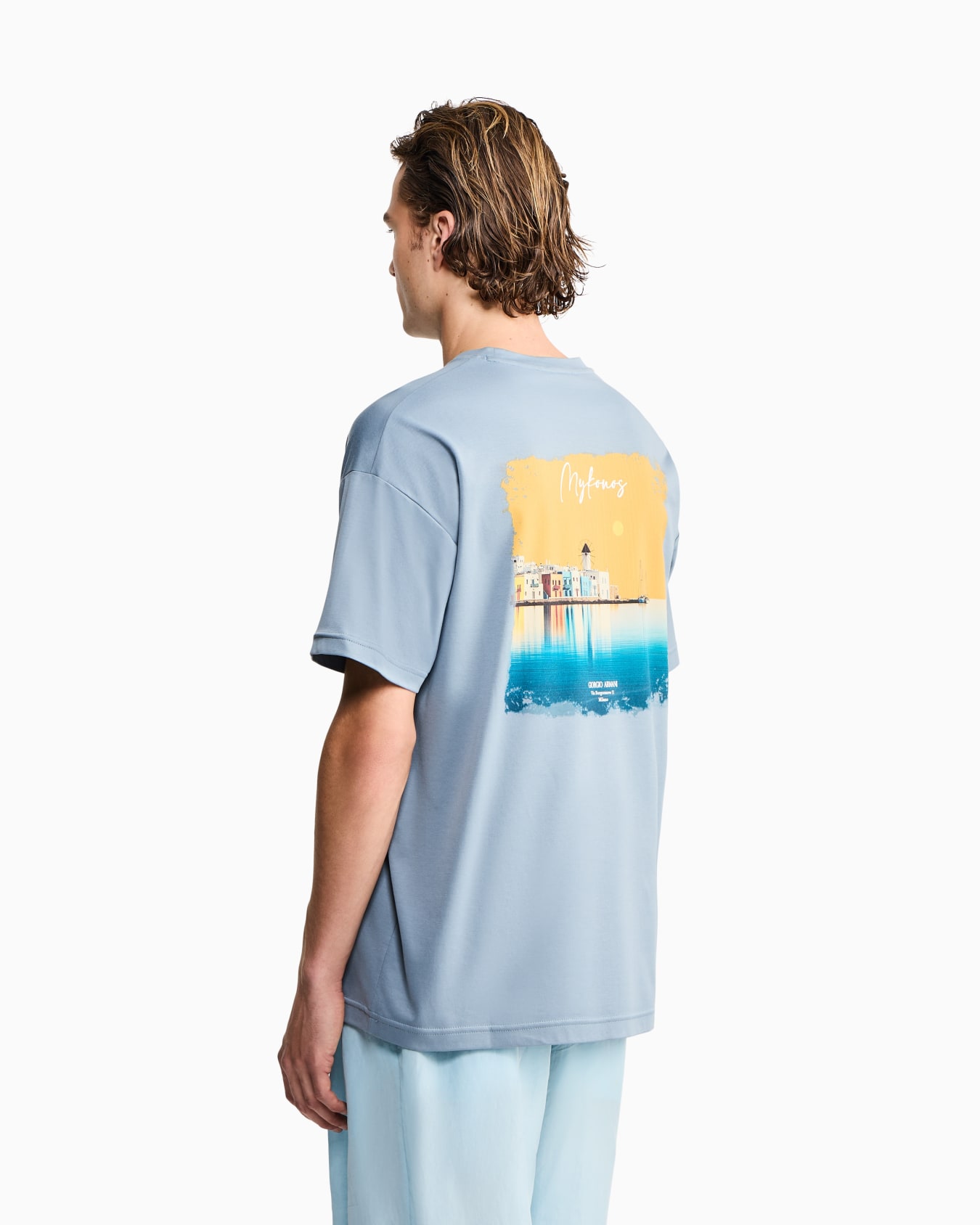Cotton interlock jersey T-shirt with print on the back Slide 5