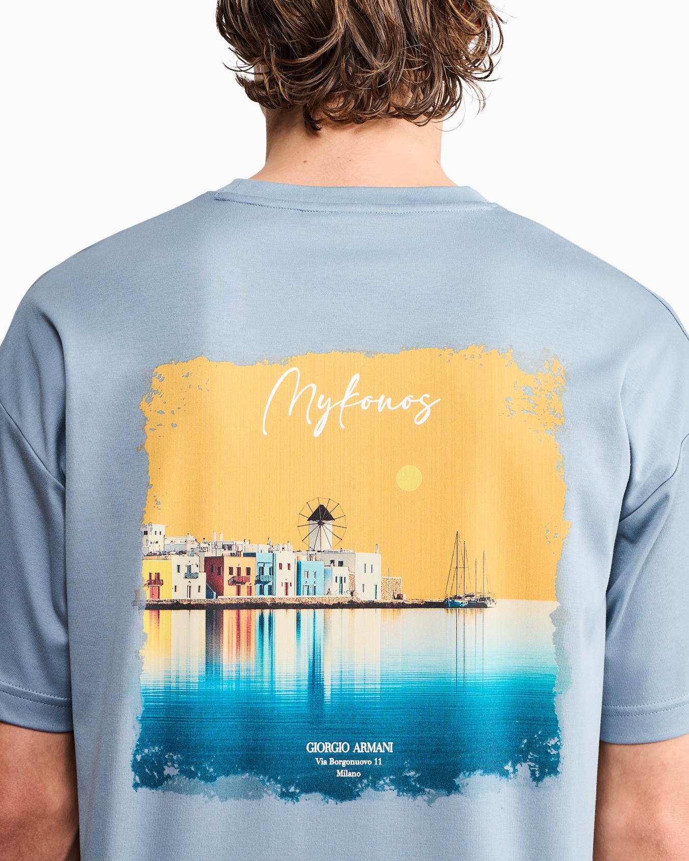 Cotton interlock jersey T-shirt with print on the back Slide 6