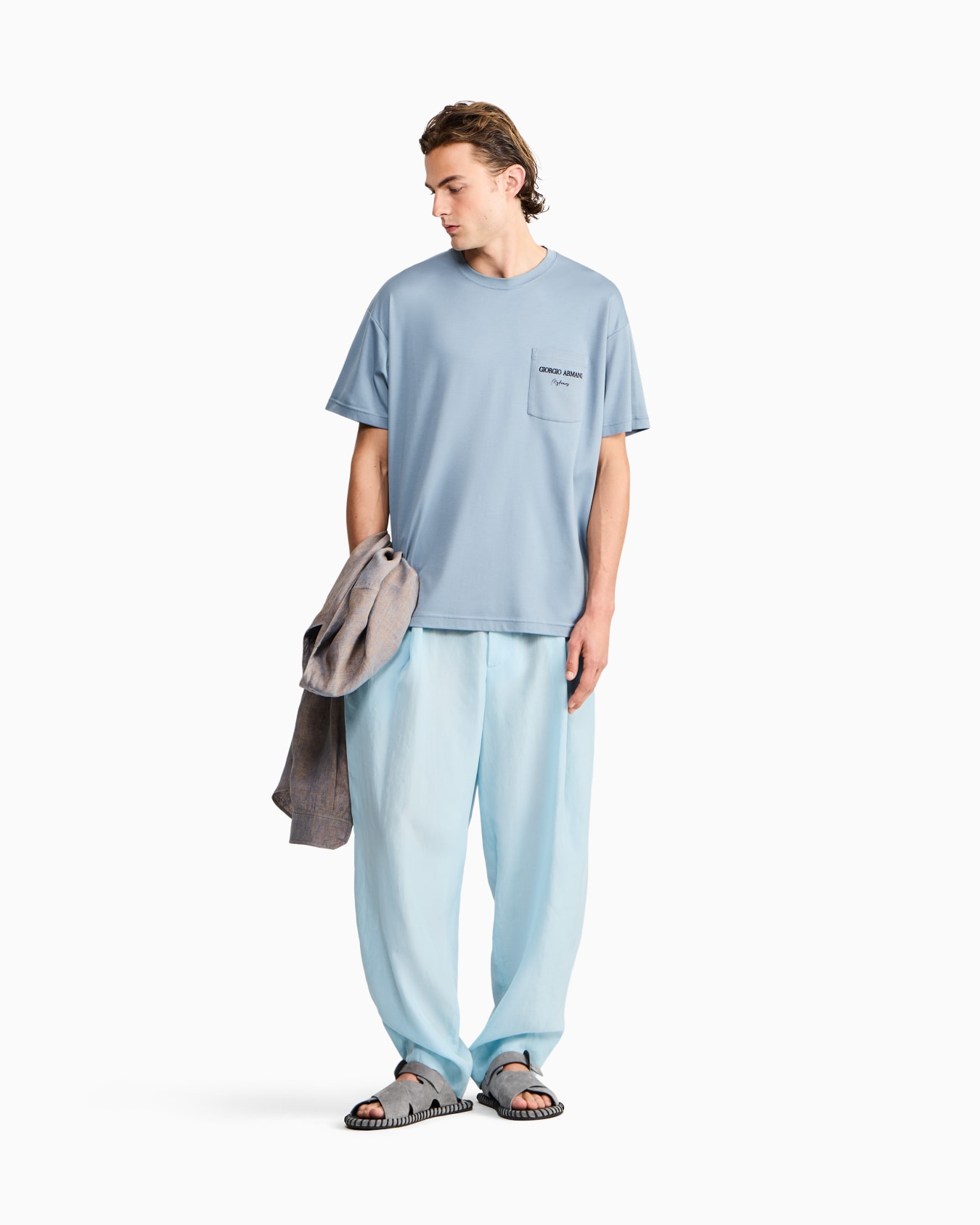 Cotton interlock jersey T-shirt with print on the back Slide 2