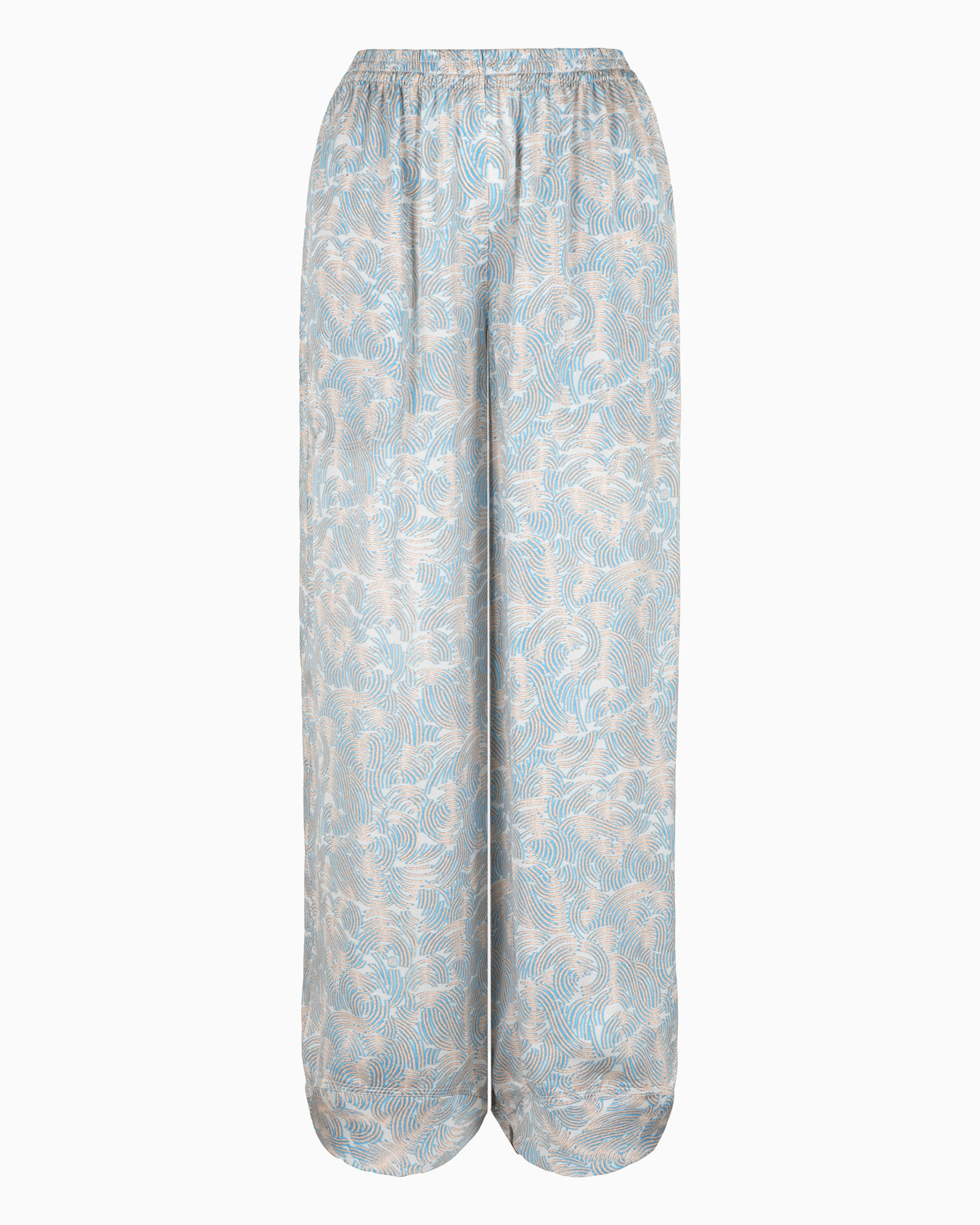 Wide printed silk trousers Slide 0