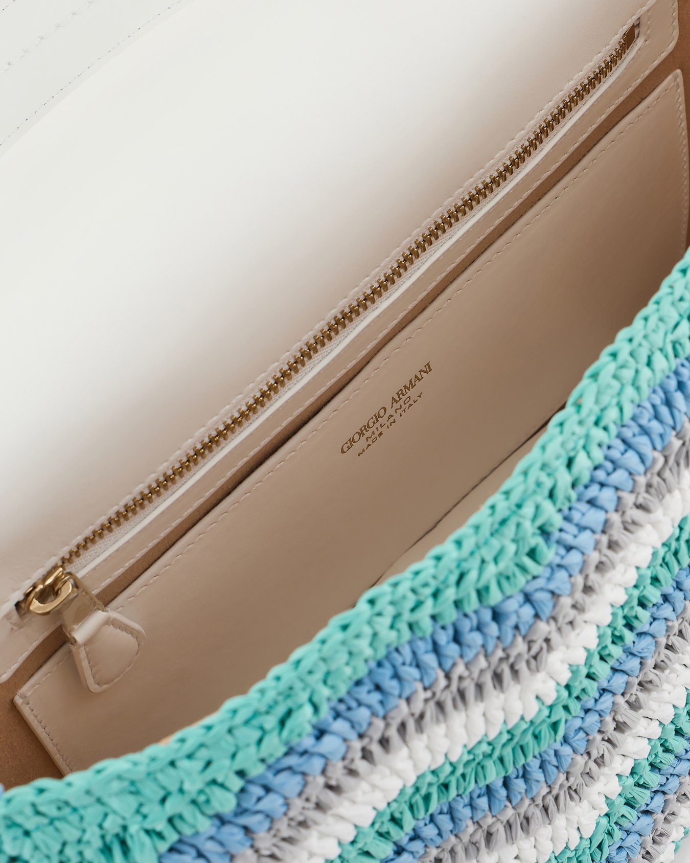 la Prima Soft small in woven raffia and leather Diapositiva 3