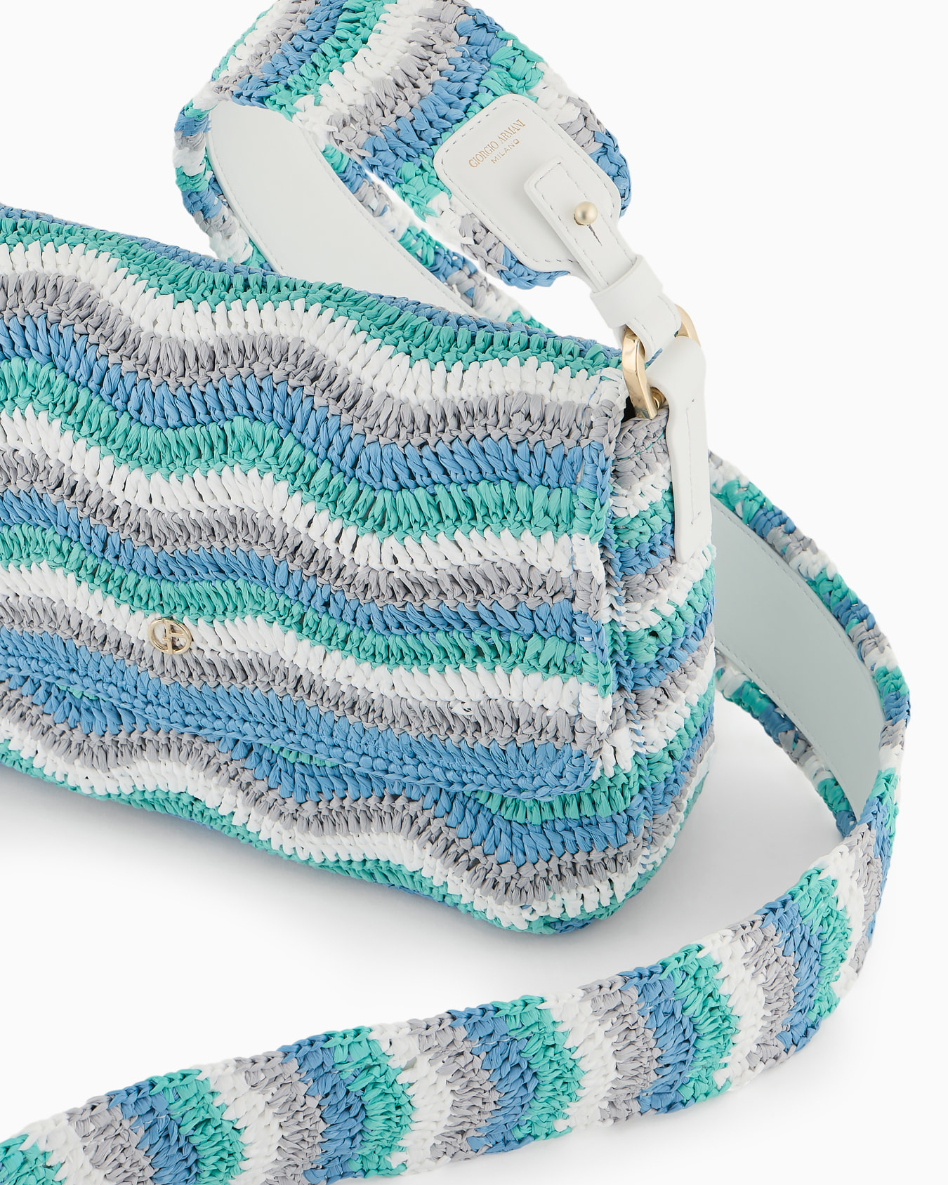 la Prima Soft small in woven raffia and leather Diapositiva 4