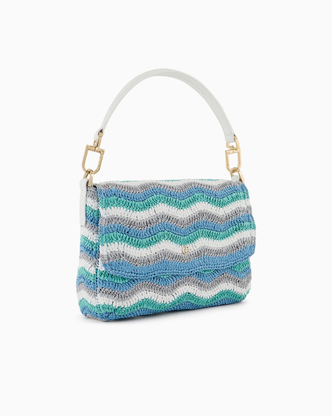la Prima Soft small in woven raffia and leather Diapositiva 1